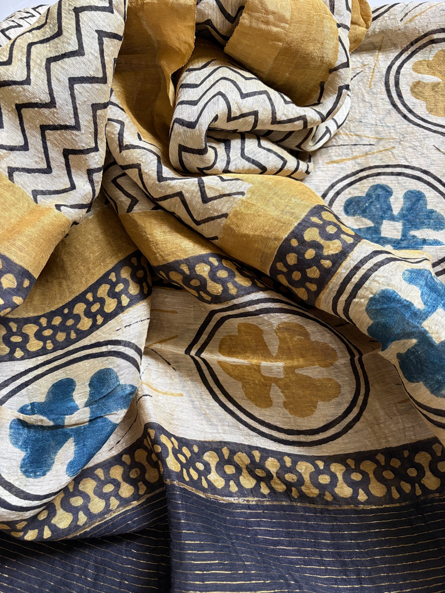 Linen Ajrakh Kurta and dupatta