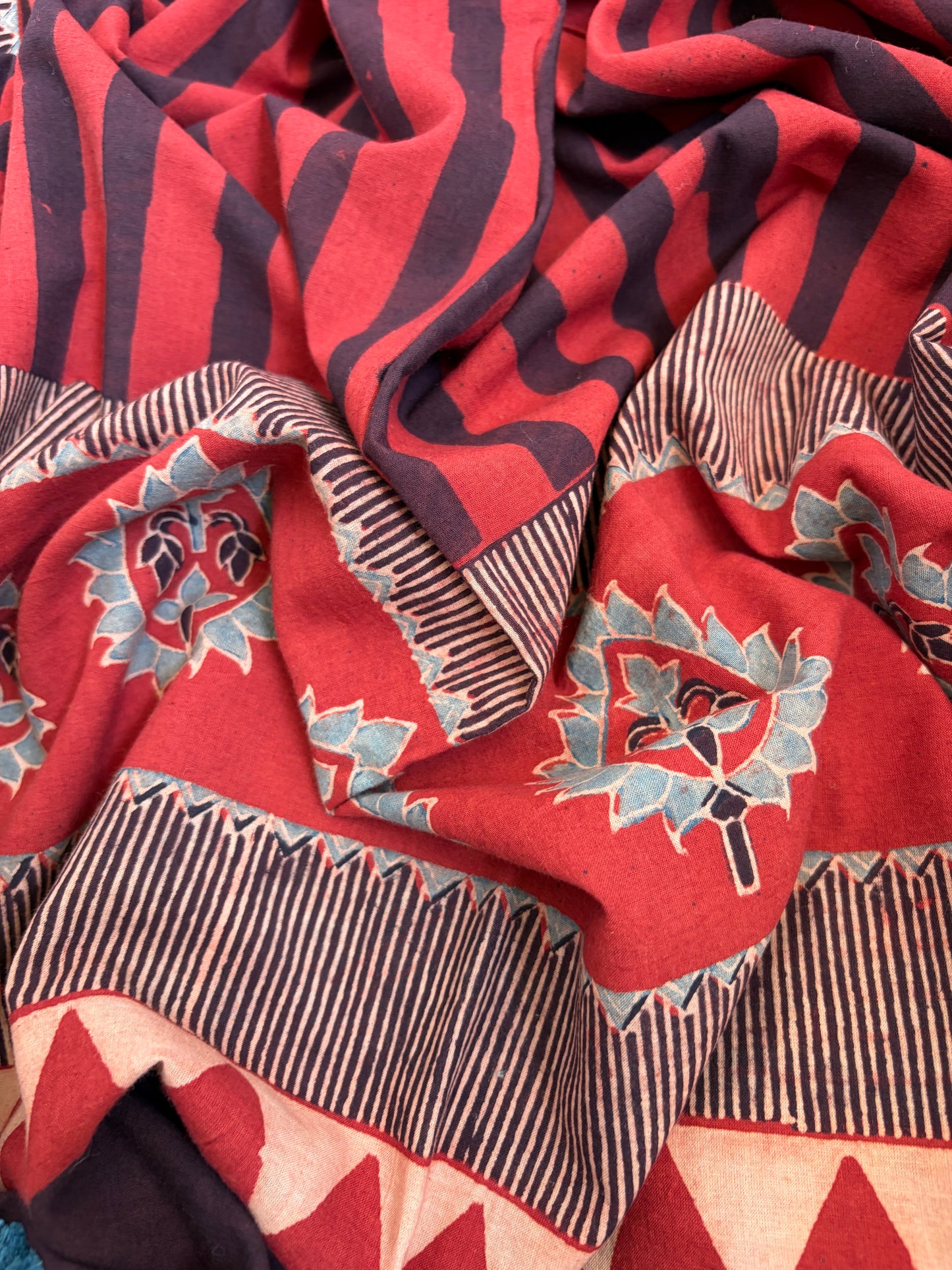 Mangalgiri kurta Bottom and ajrakh dupatta
