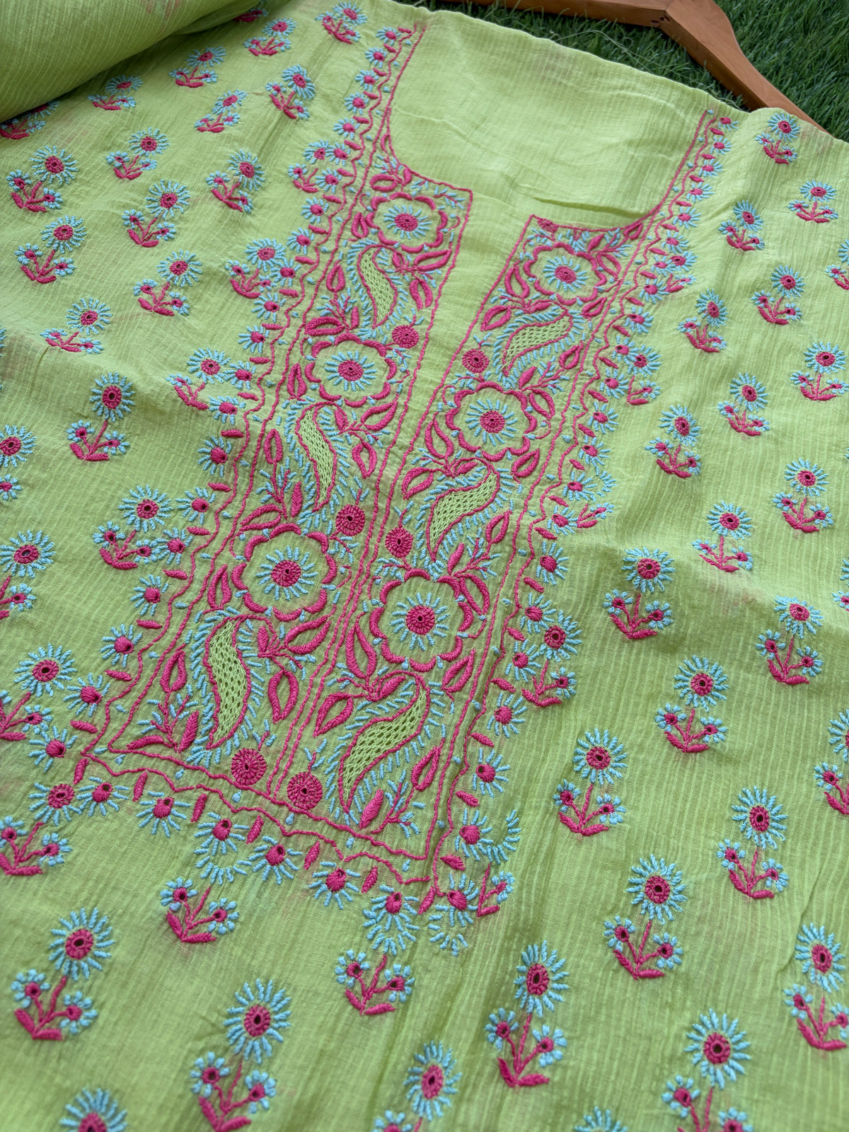 Chanderi Chikankari Kurta Dupatta
