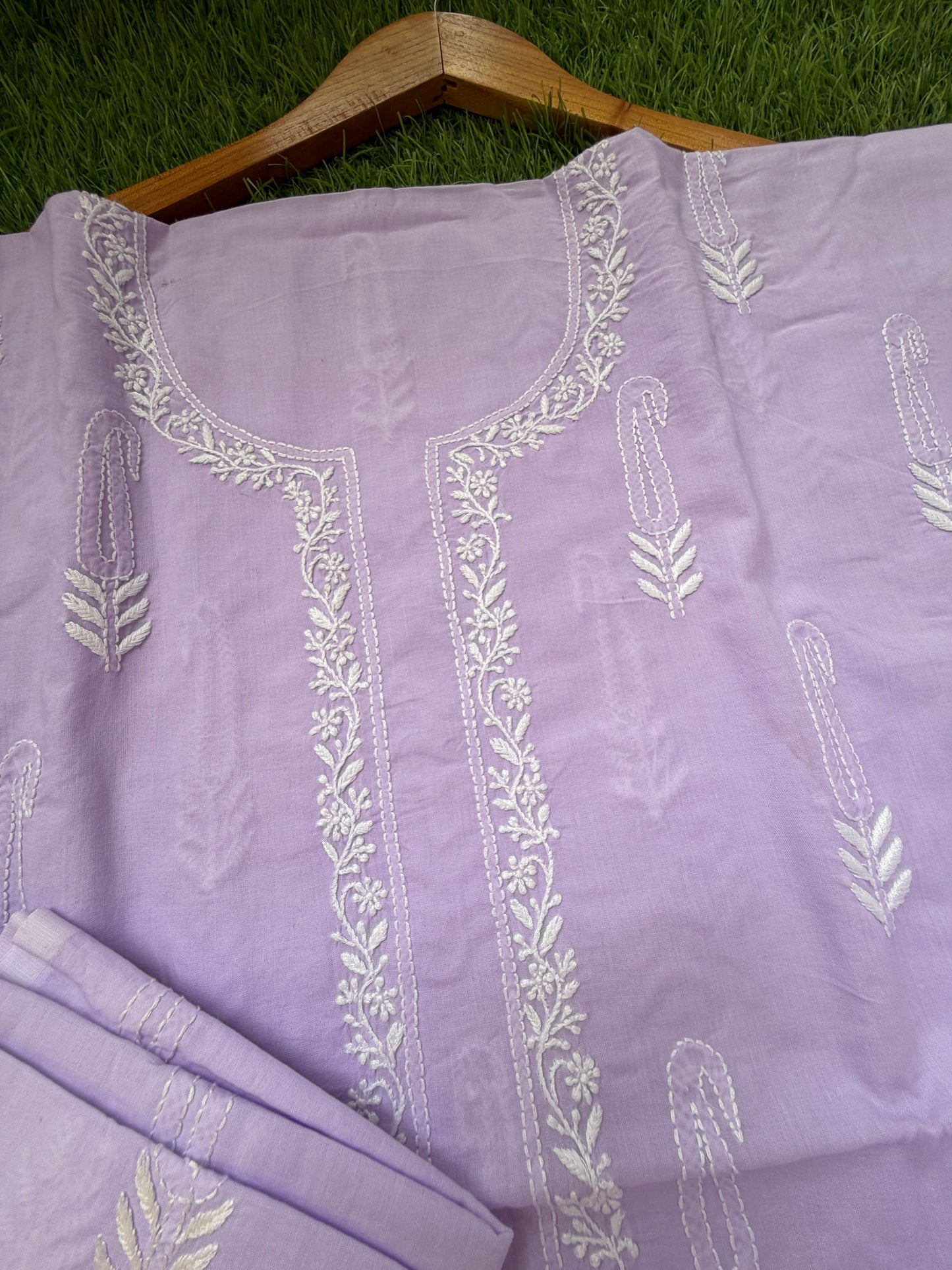Cotton chikan kurta bottom
