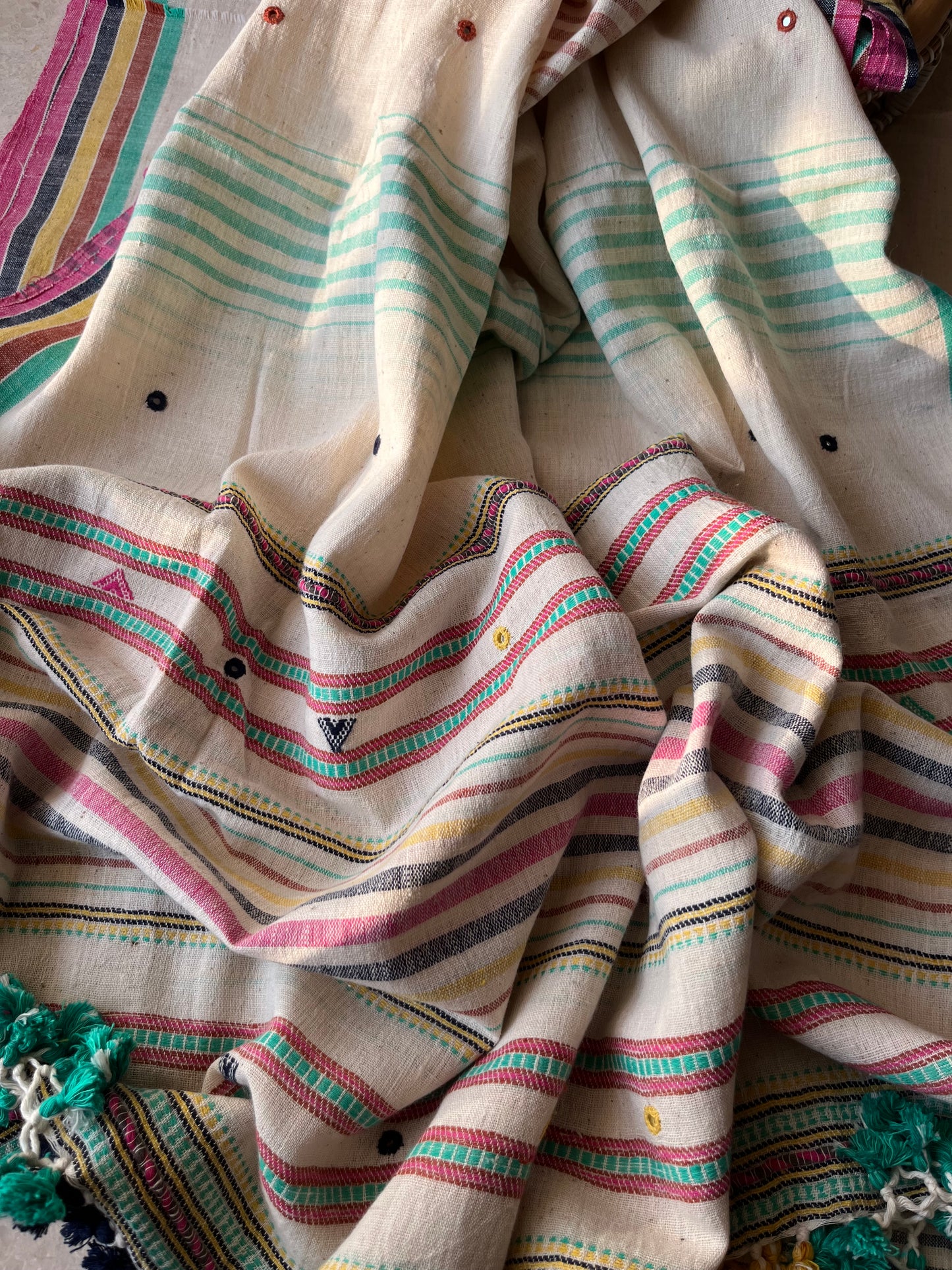 Handwoven organic kala Cotton kurta bottom dupatta