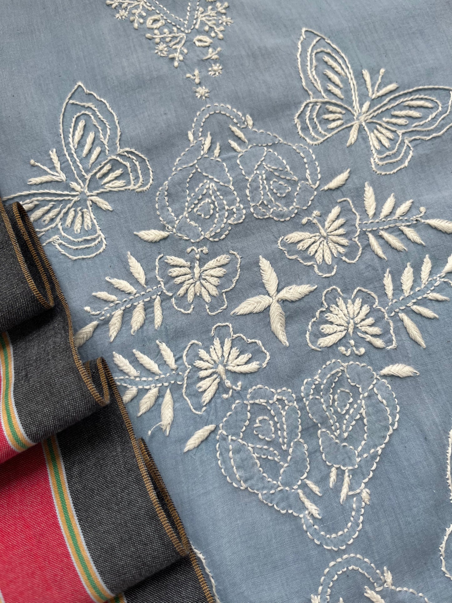 Kala cotton chikan Kurta dupatta