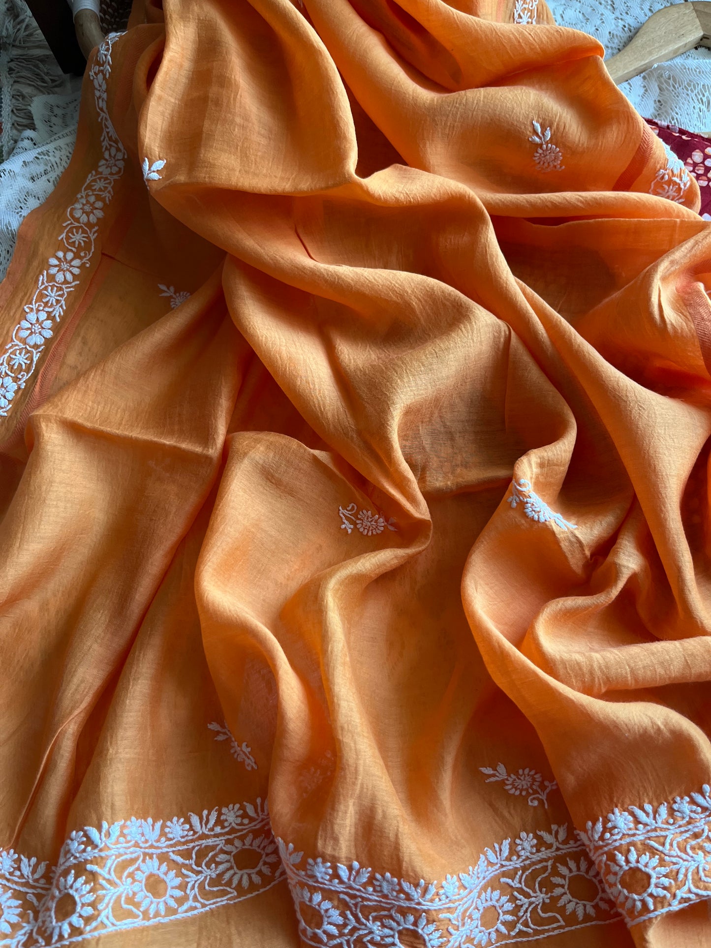 Cotton Baatik kurta bottom chikankari dupatta