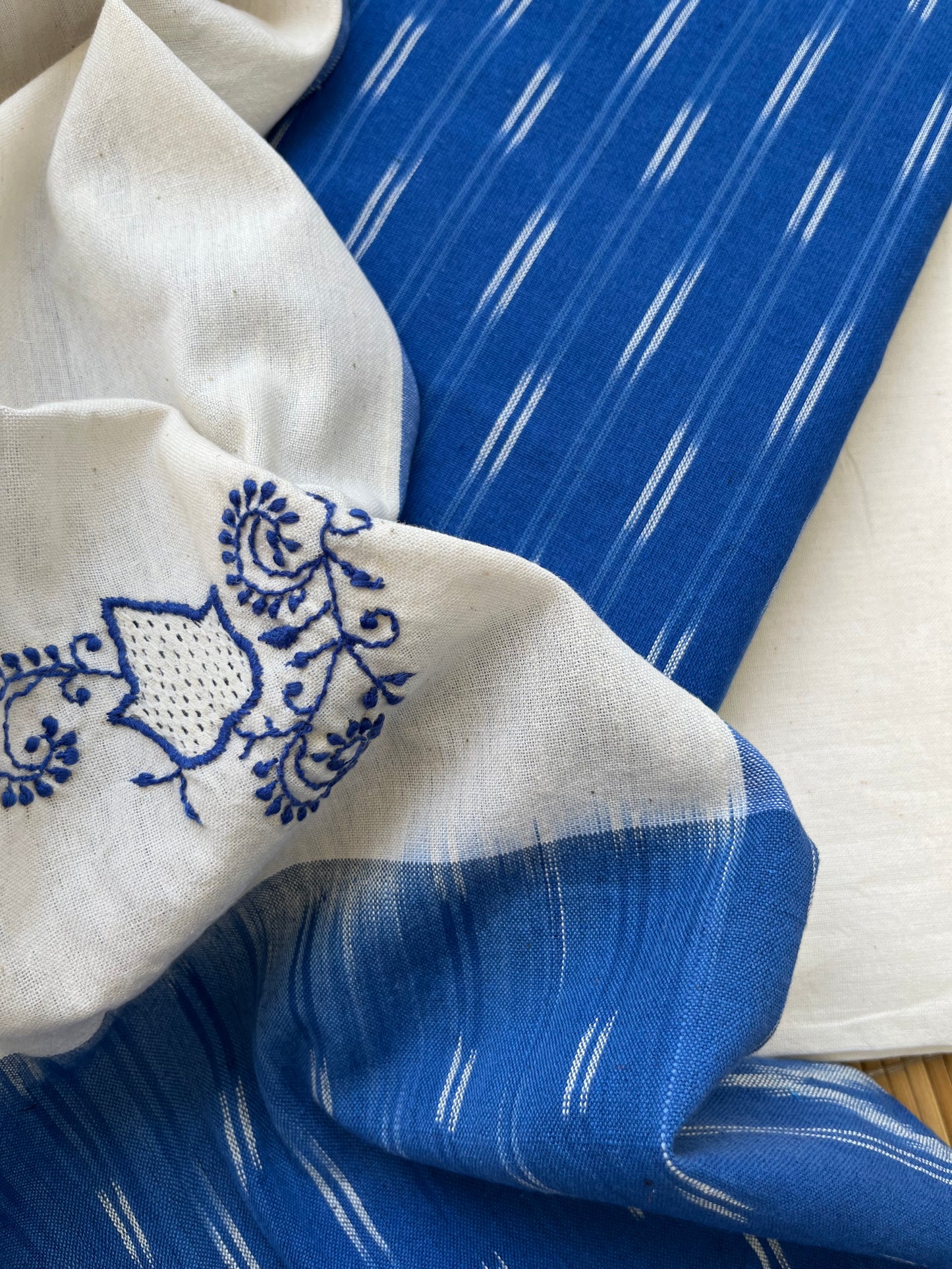Cotton ikkat kurta chikankari Dupatta