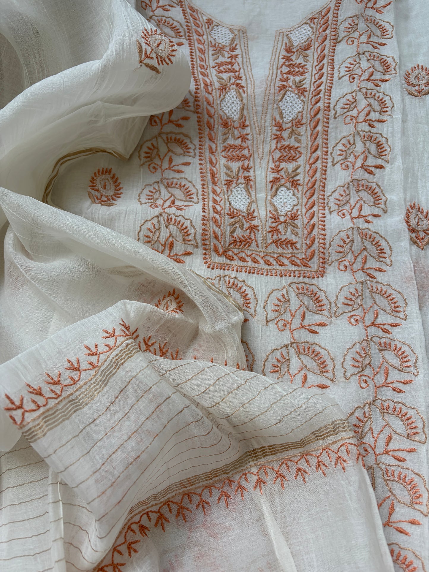 Chanderi Chikankari Kurta Dupatta