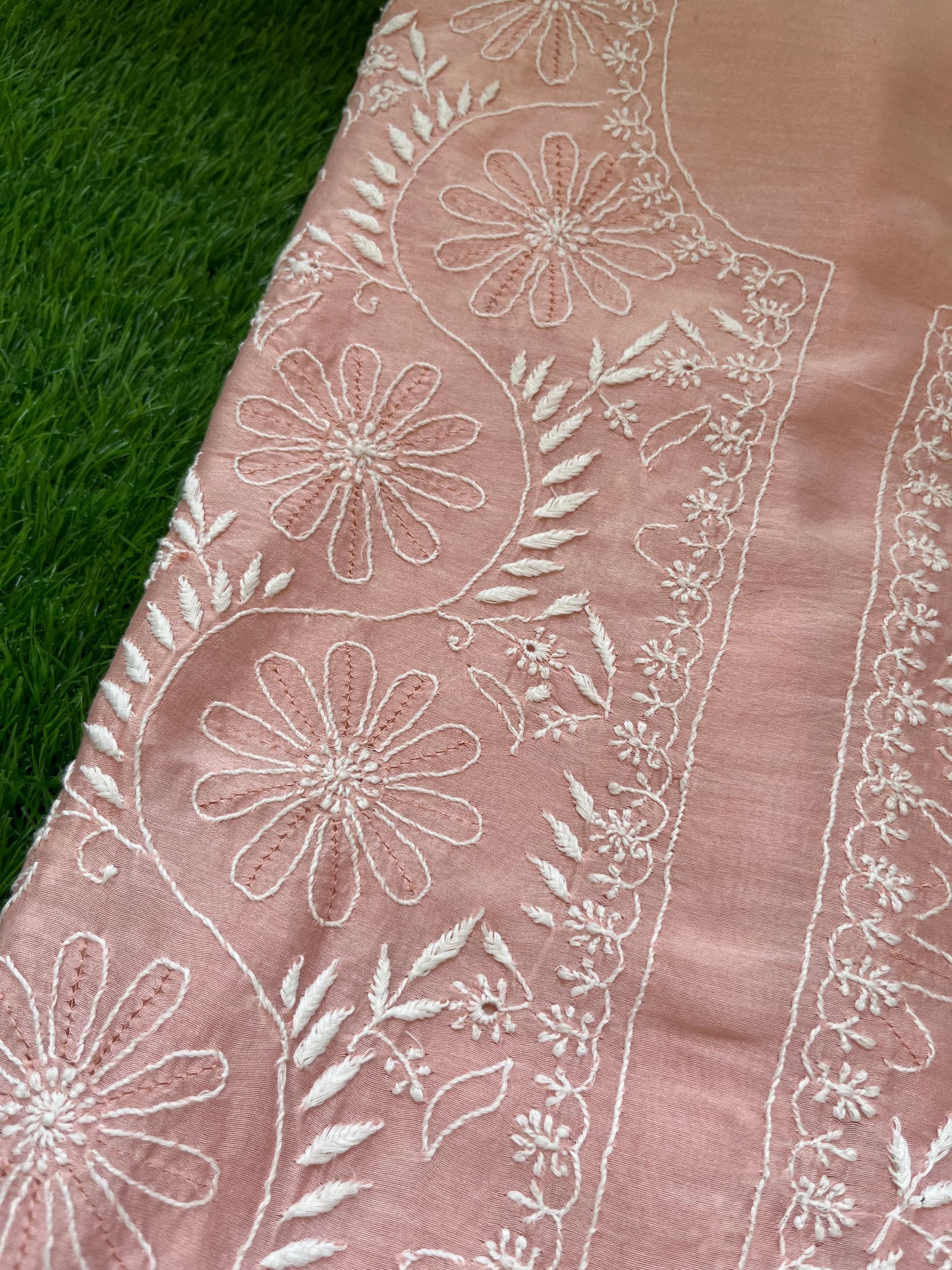 Chanderi chikankari kurta