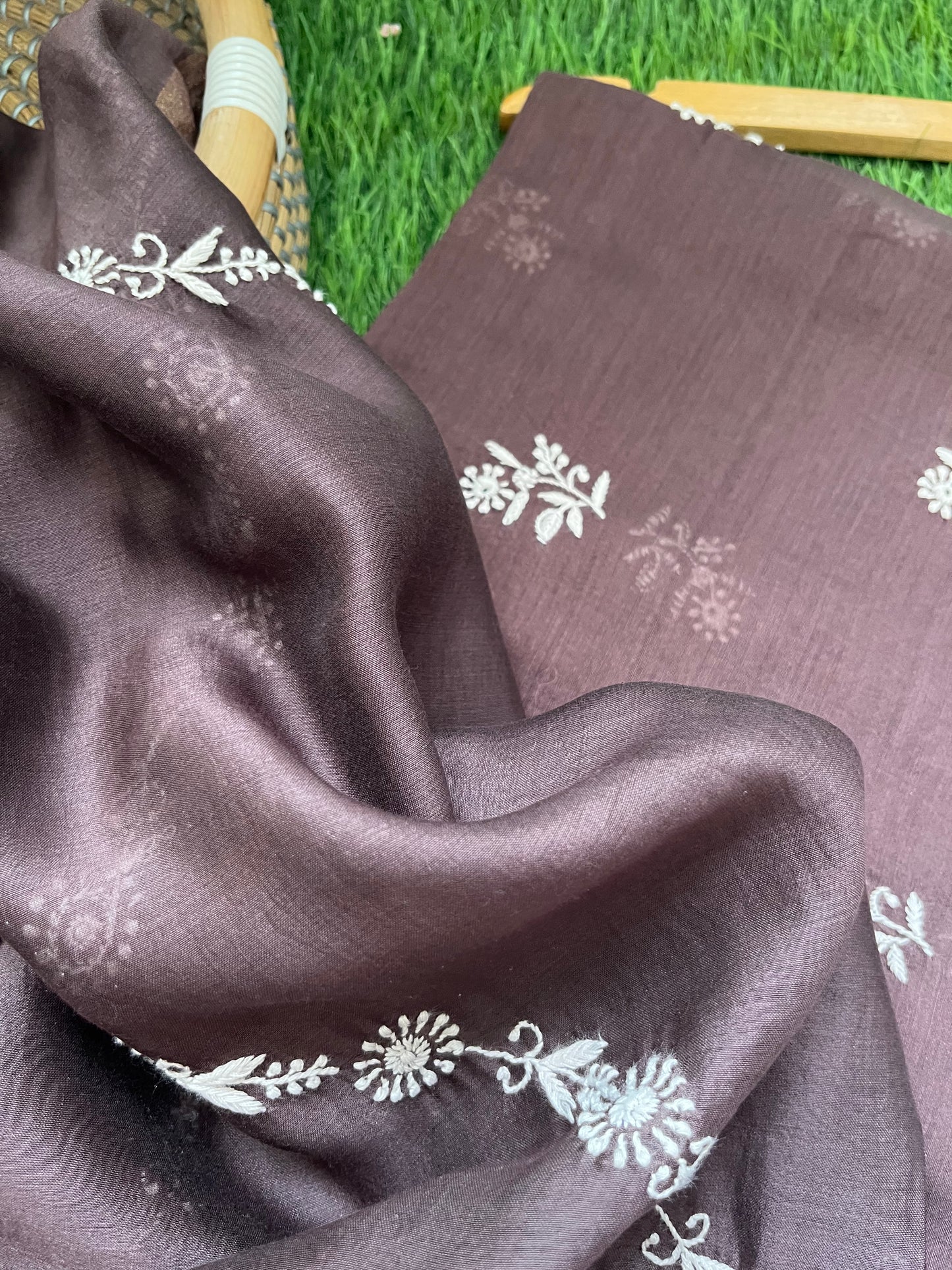 Chanderi chikan kurta and Dupatta