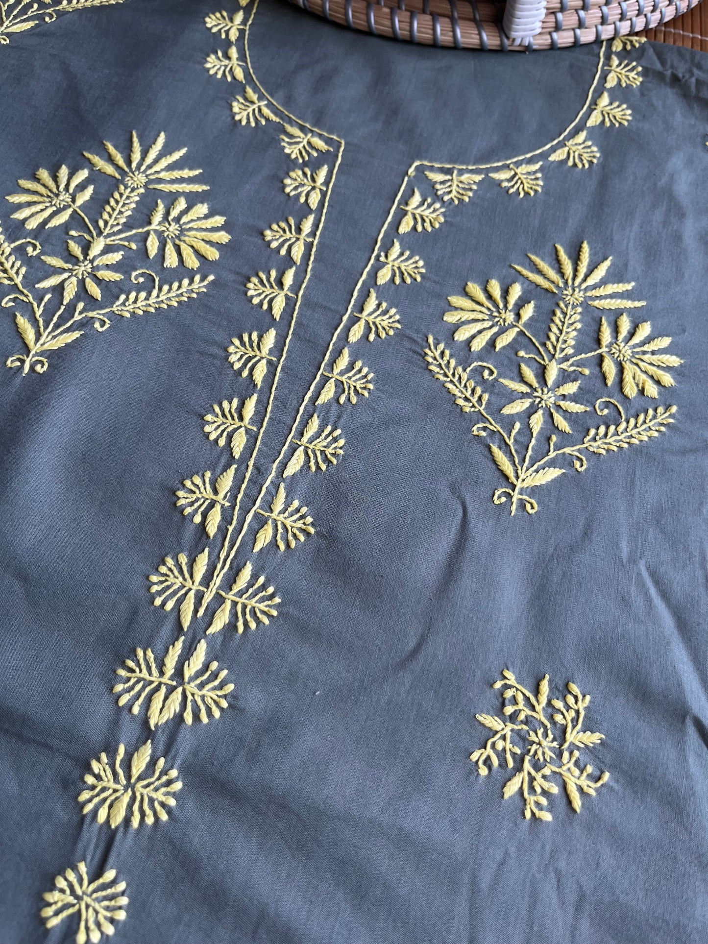 Cotton chikan kurta bottom