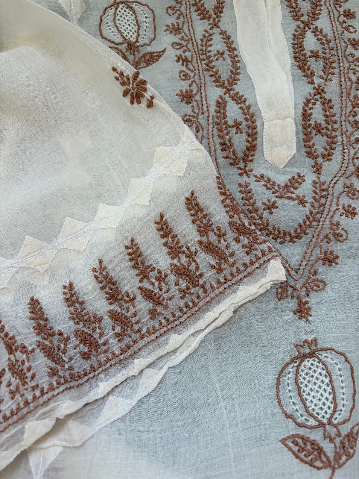 Chikankari daraz chanderi Kurta