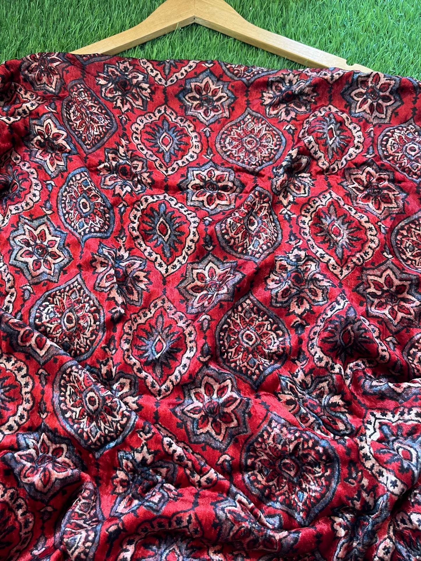 Velvet Ajrakh Kurta fabric