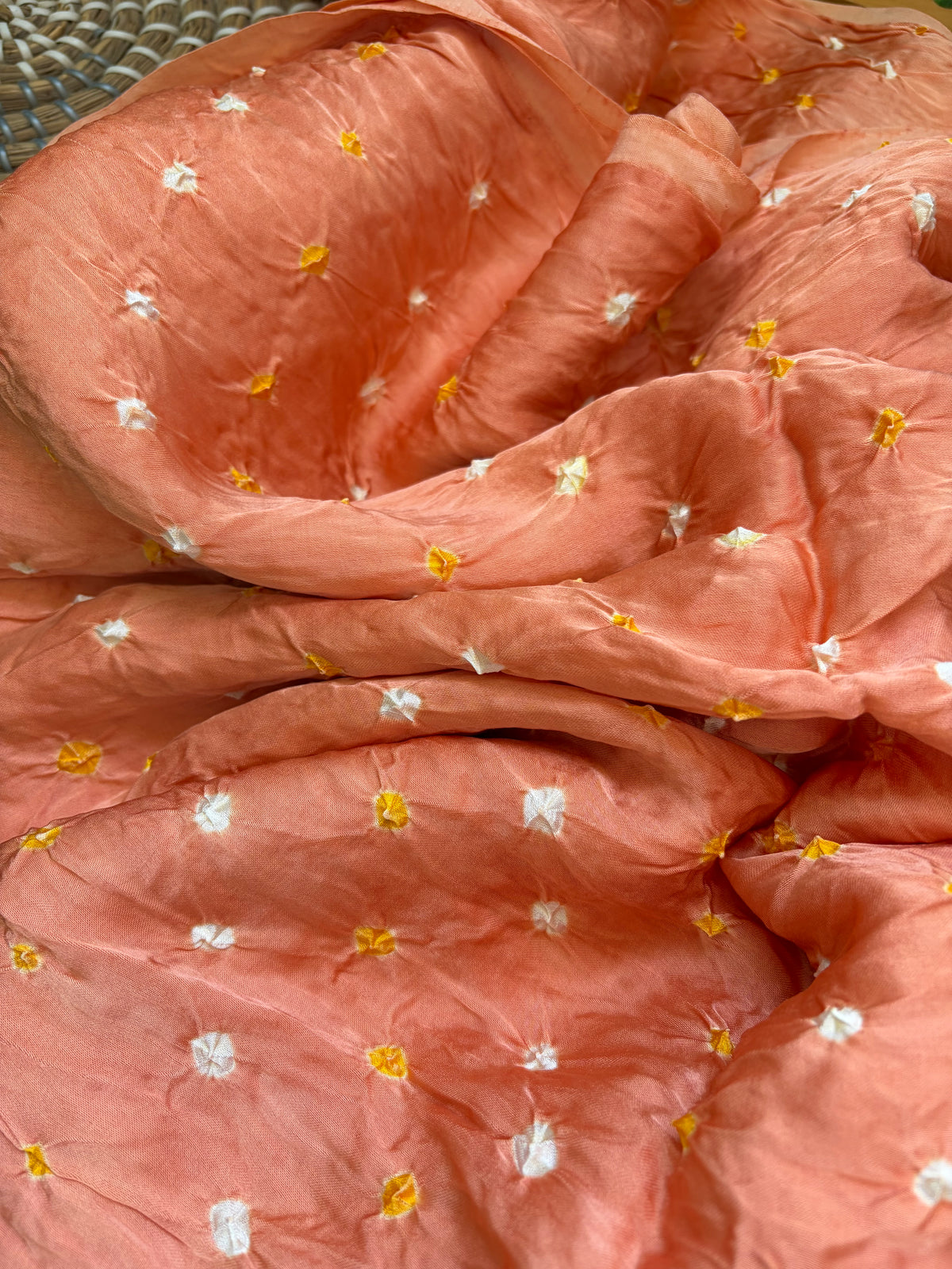 Modal silk bandhani fabric