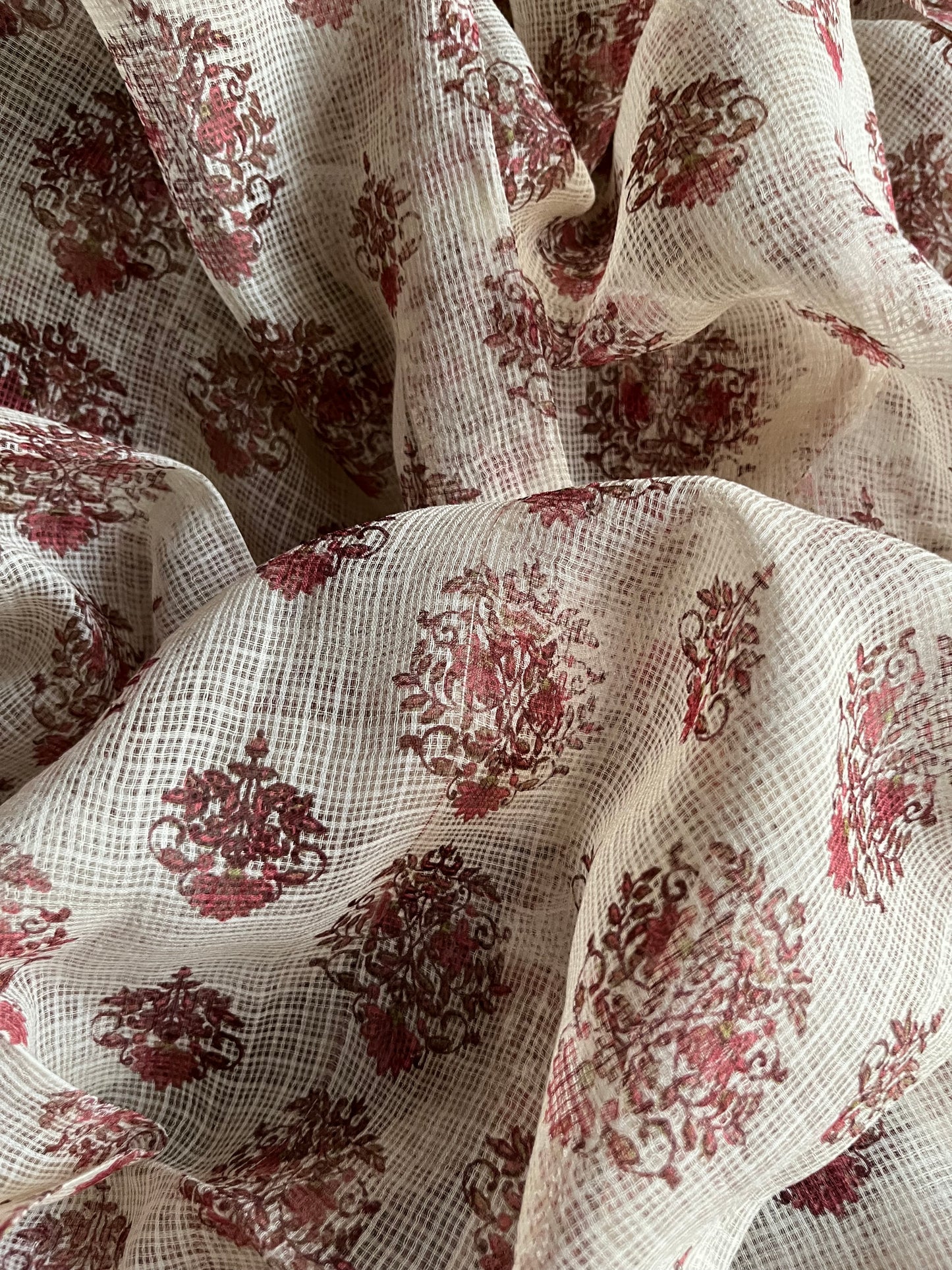 Cotton mercerised ikkat kurta bottom Kota Doria dupatta