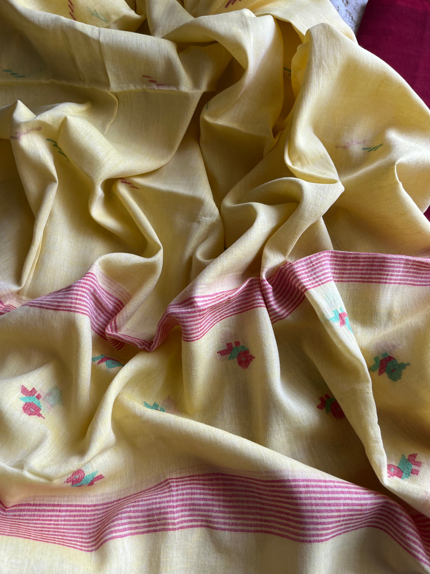 Cotton mangalgiri kurta bottom mul jaamdani dupatta