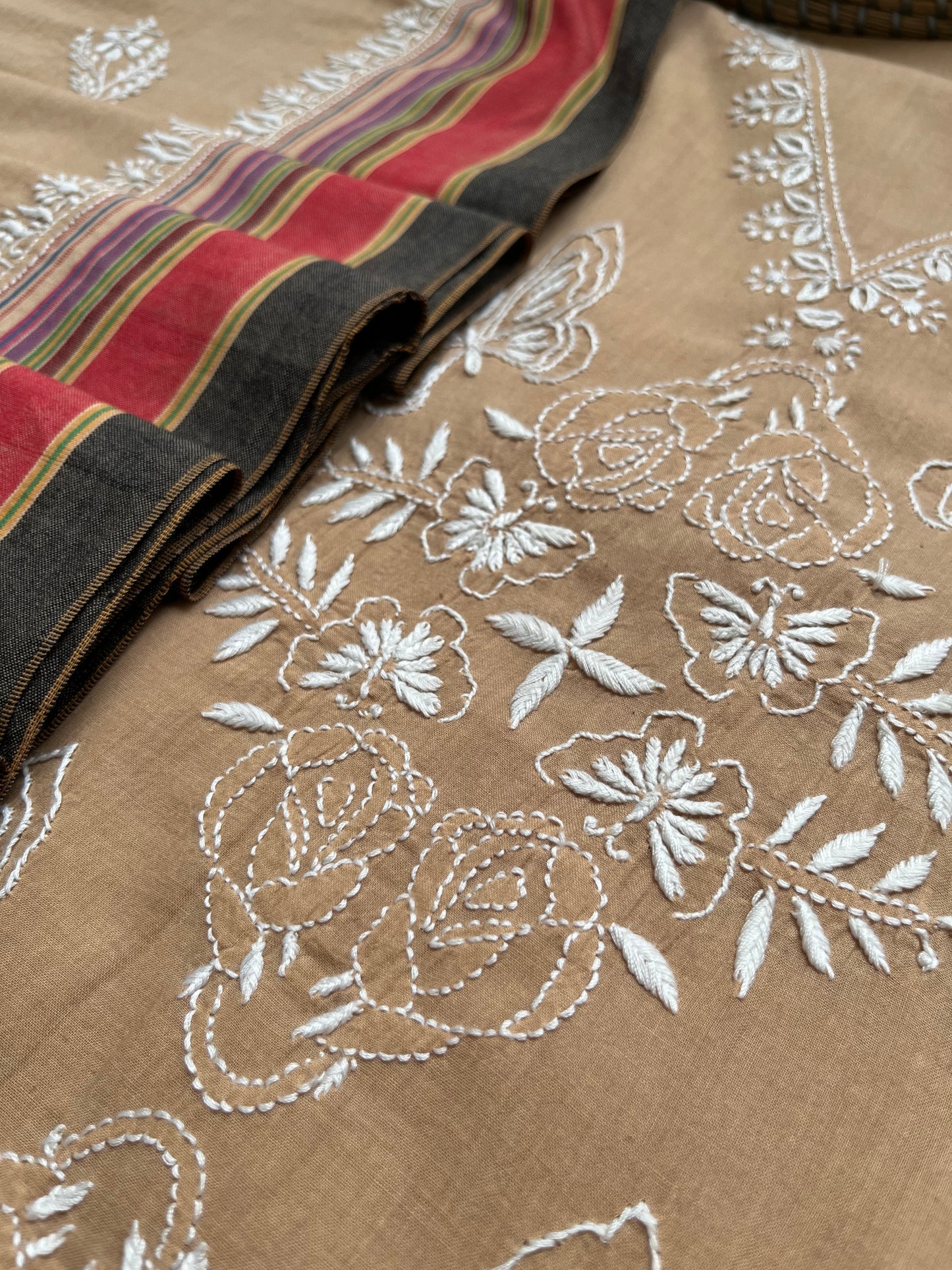 Kala cotton chikan Kurta dupatta