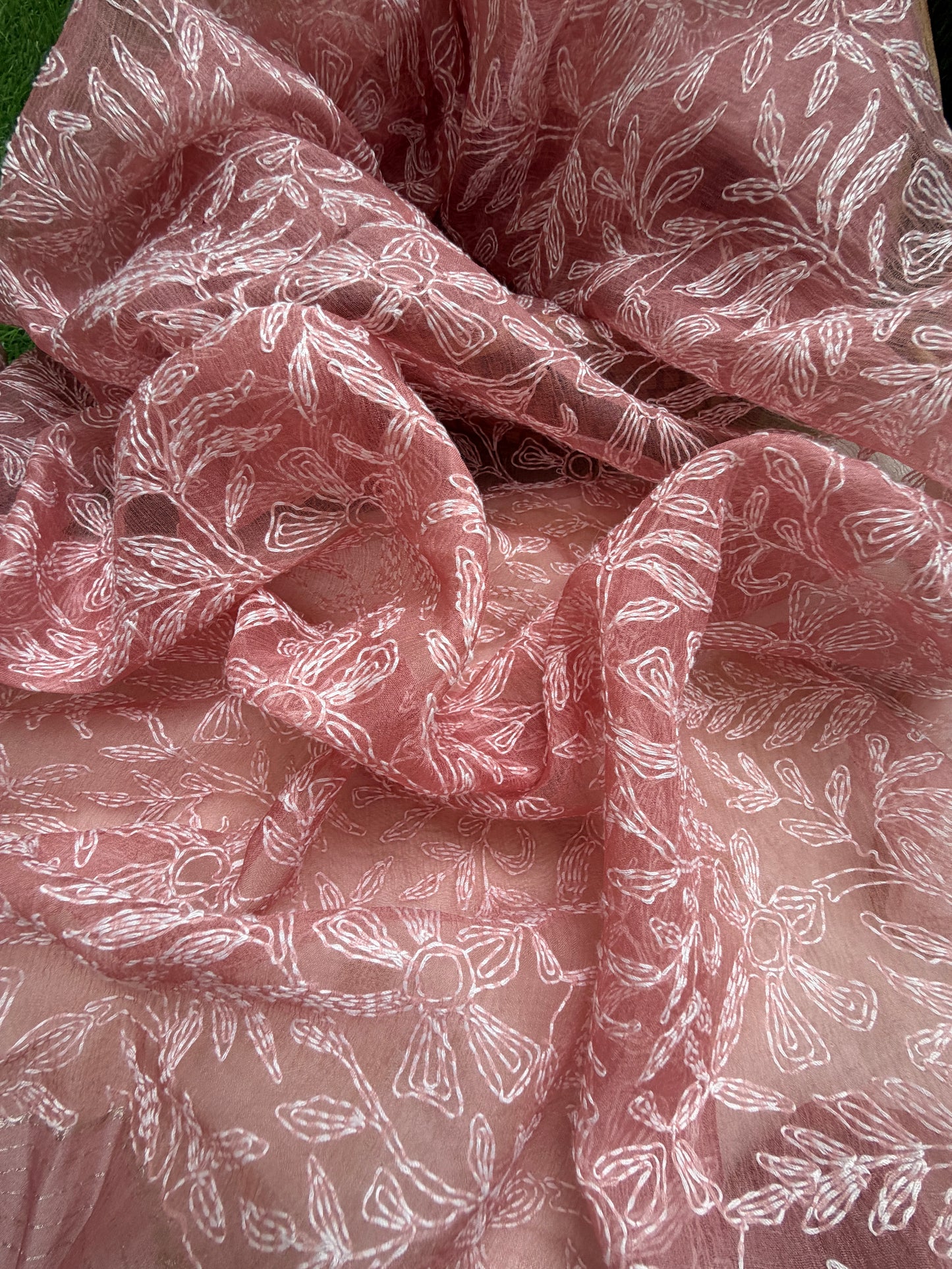 Chanderi banarasi booti Kurta bottom organza silk Dupatta