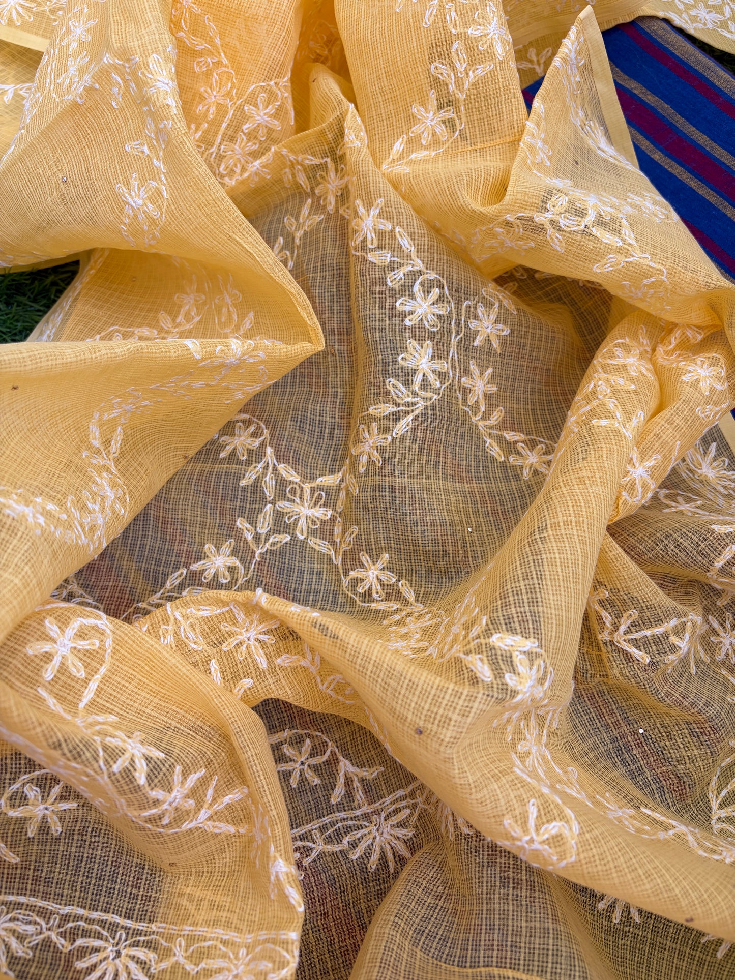 Kala cotton striped kurta bottom chikankari dupatta