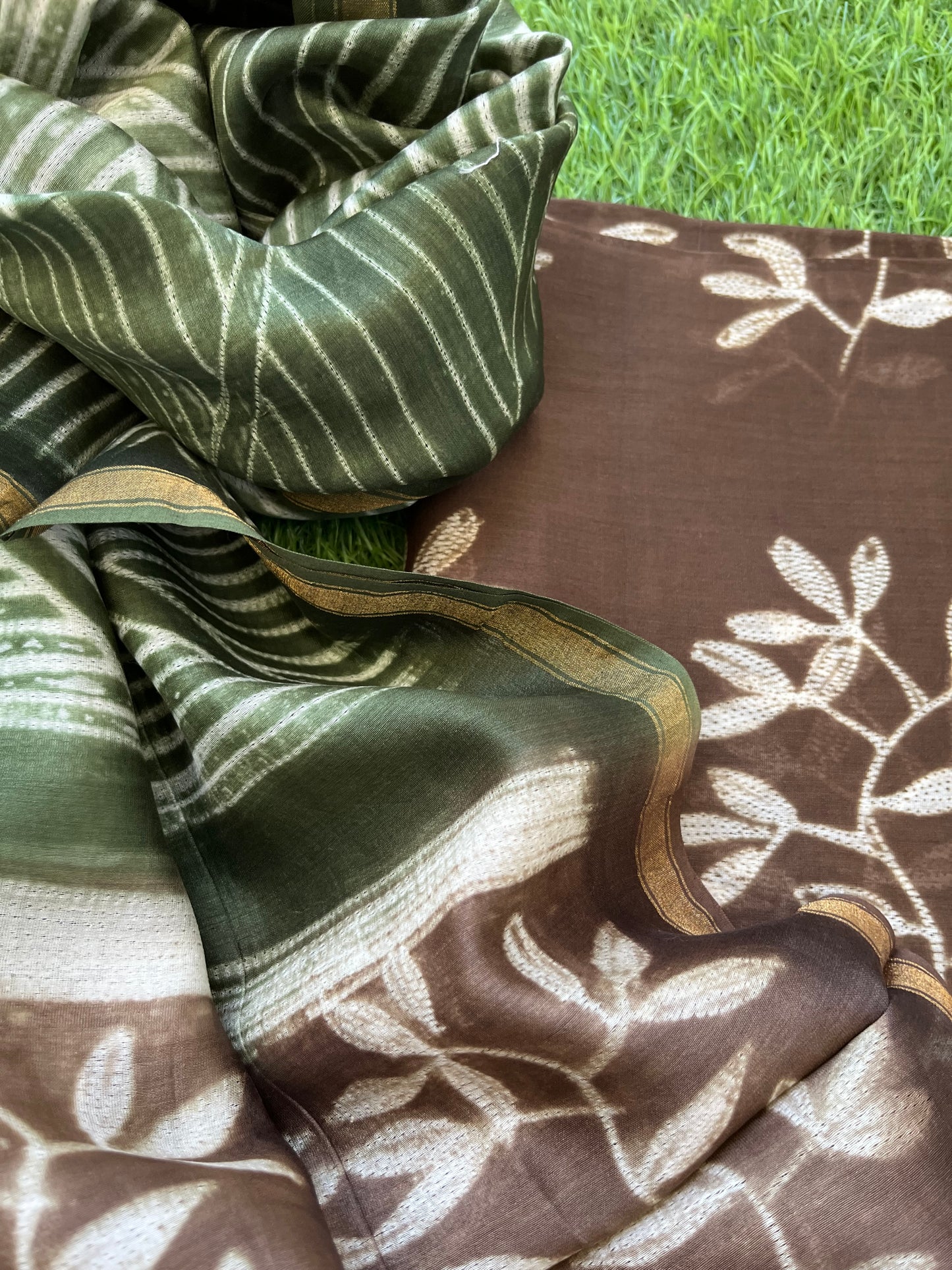 Shibori chanderi kurta dupatta