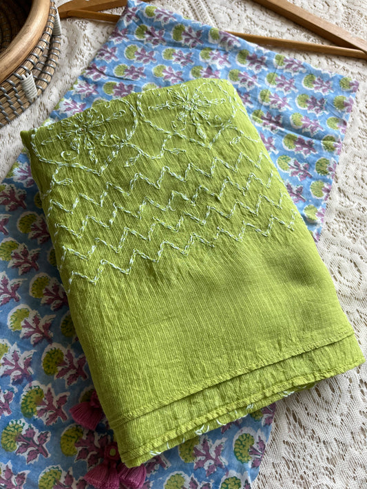 Cotton kurta bottom chikankari dupatta