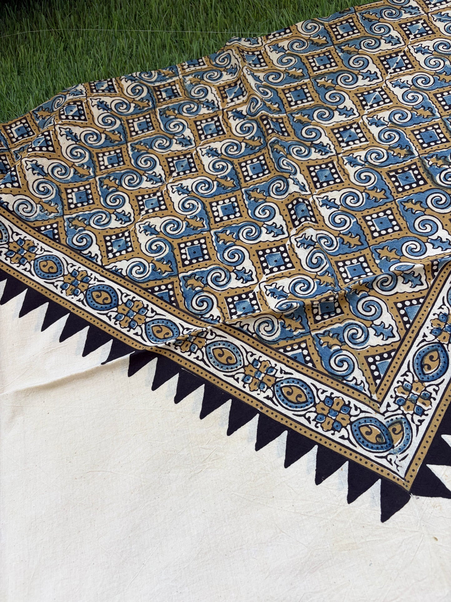 Cotton Ajrakh patterned fabric