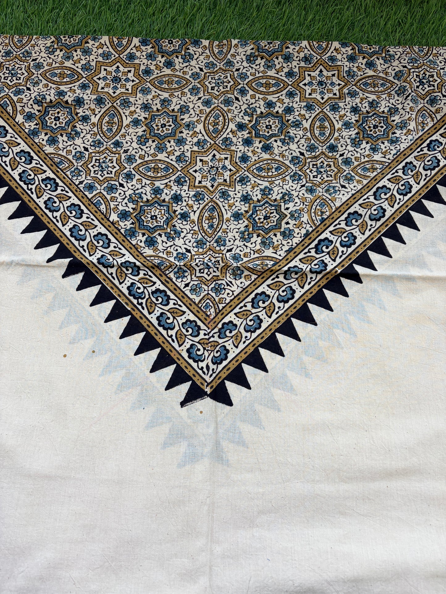 Cotton Ajrakh patterned fabric
