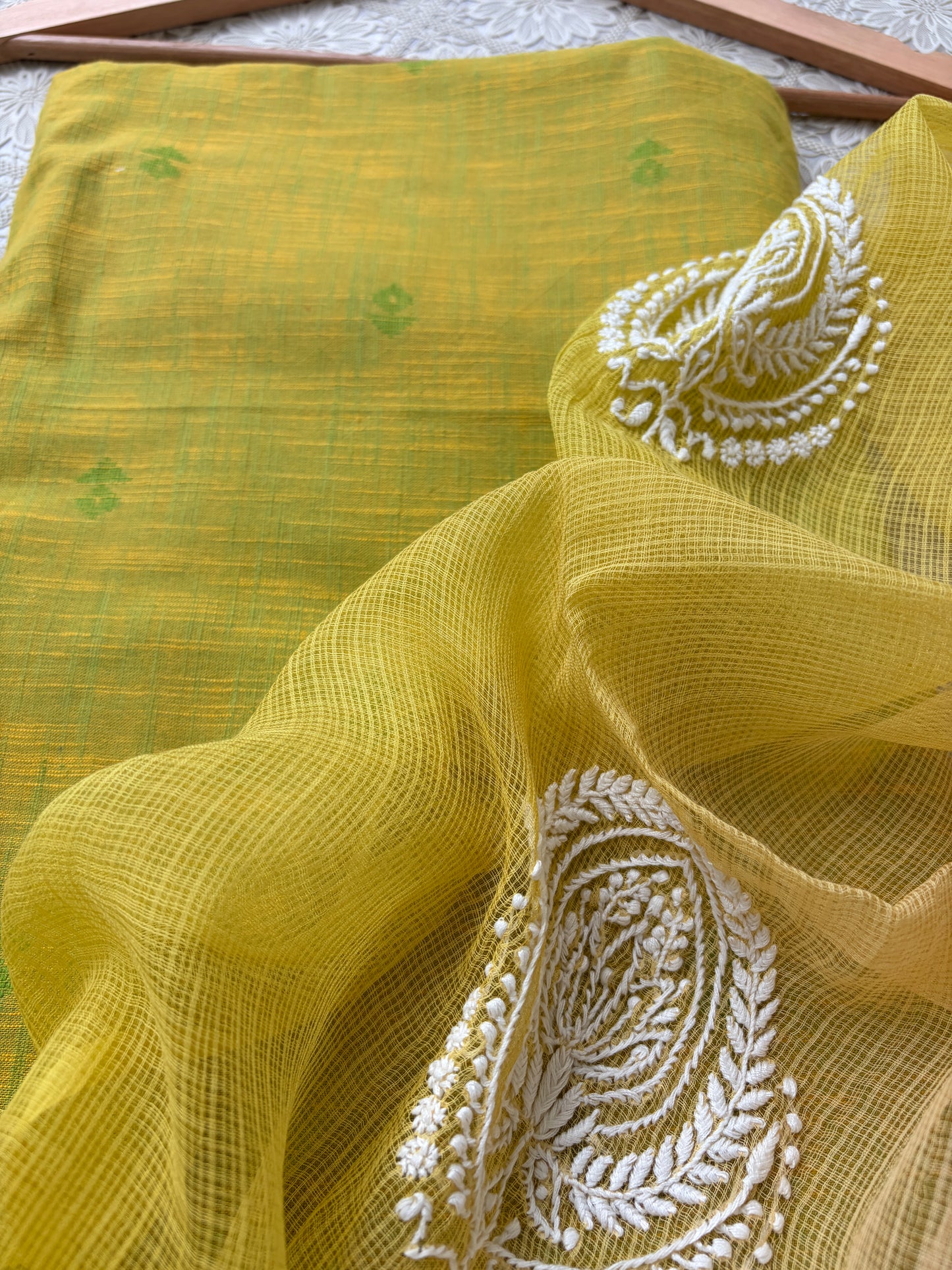 Mangalgiri kurta bottom Kota Doria chikankari dupatta