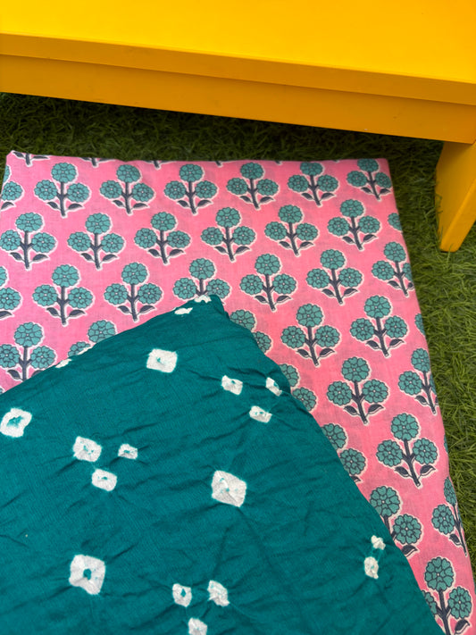 Cotton bandhani and print set