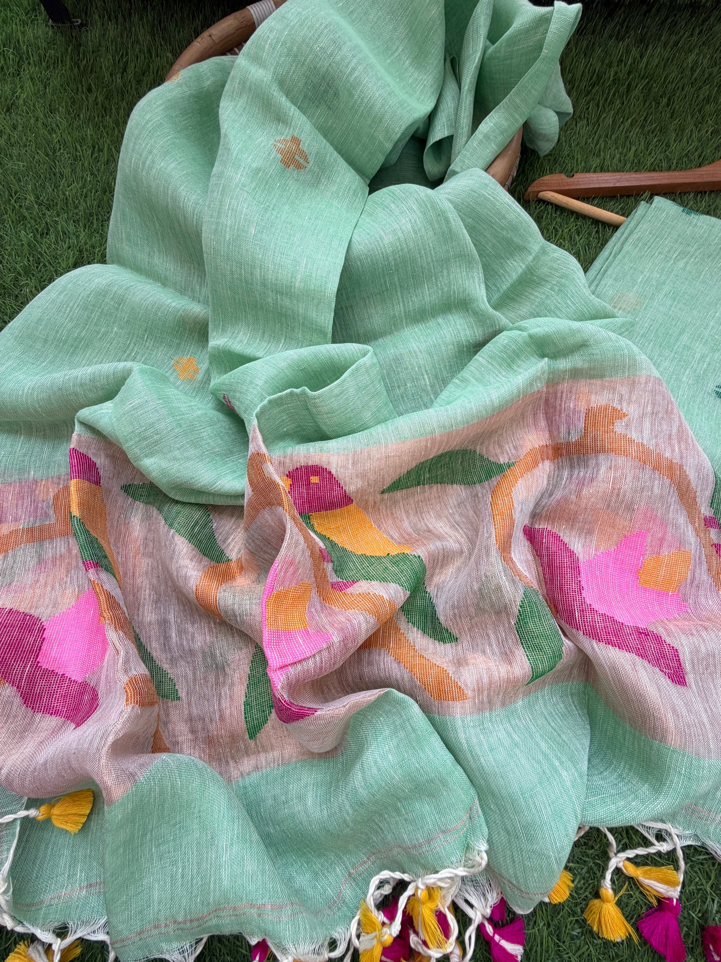 Linen Jaamdani kurta dupatta