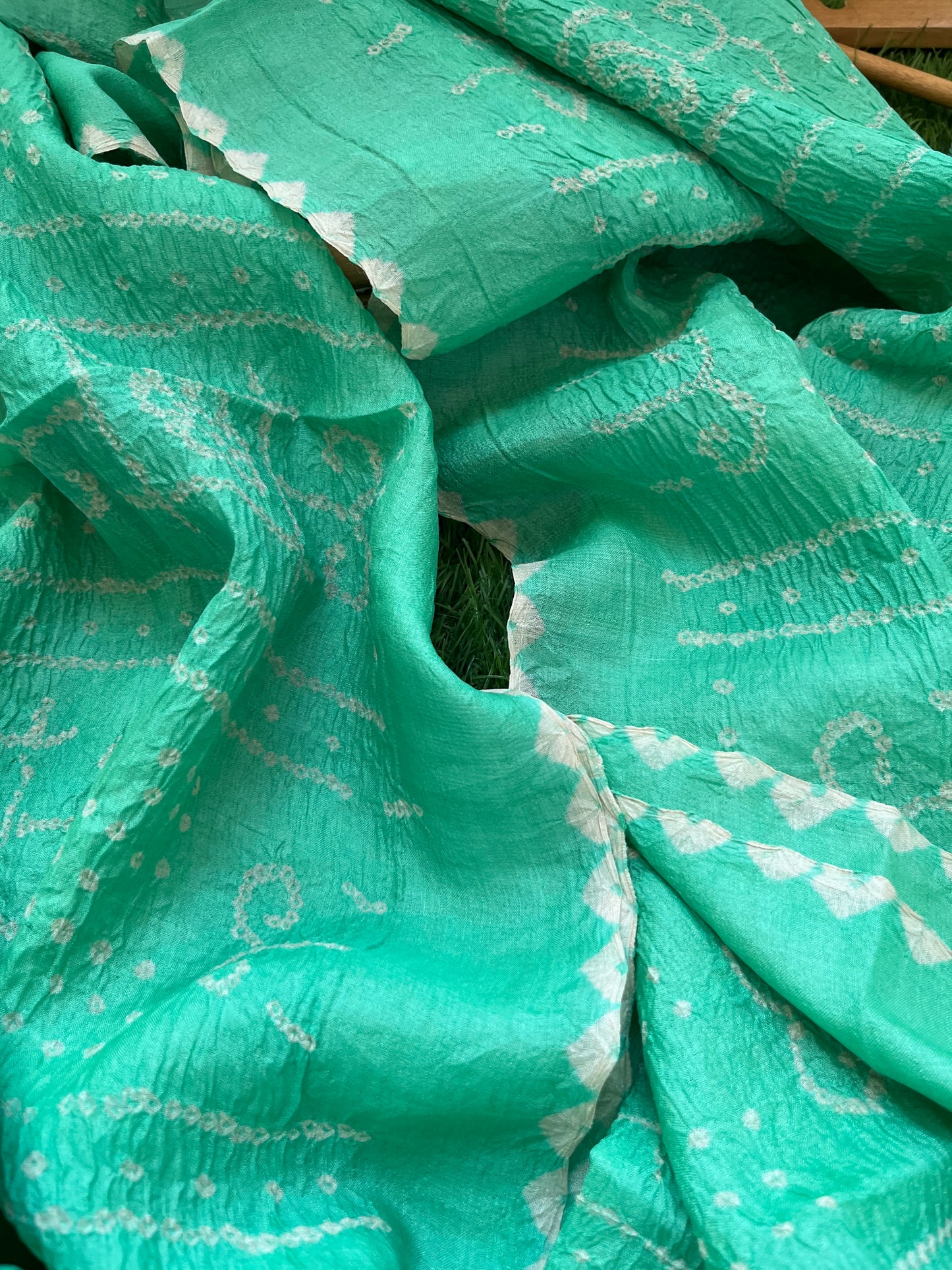 Tussar silk Bandhani dupatta plain kurta