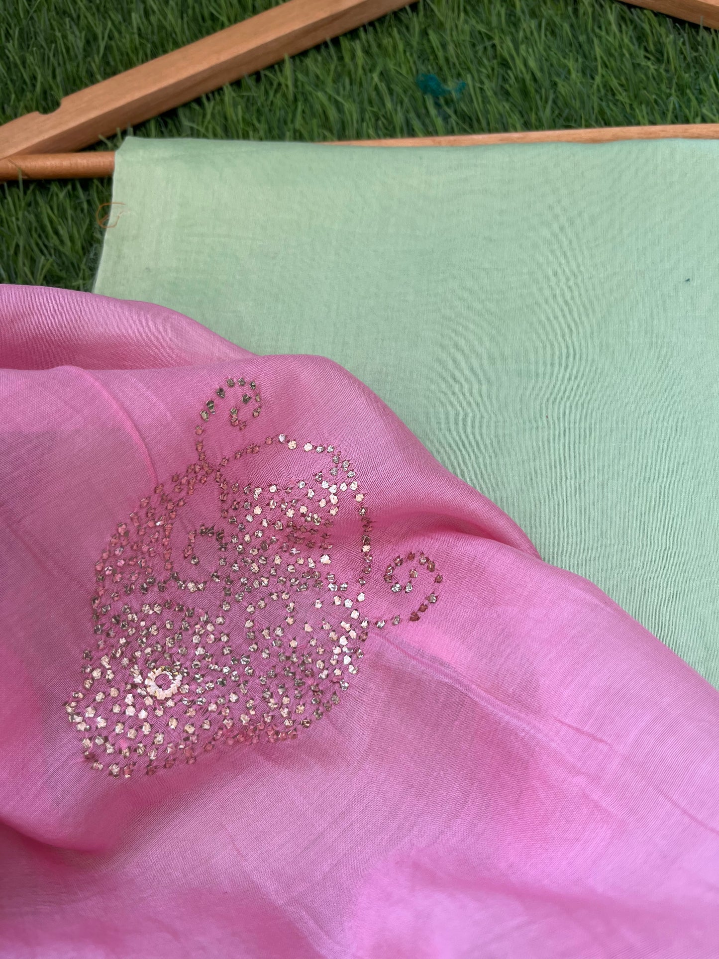 Chanderi Mukaish work Dupatta plain suit fabric