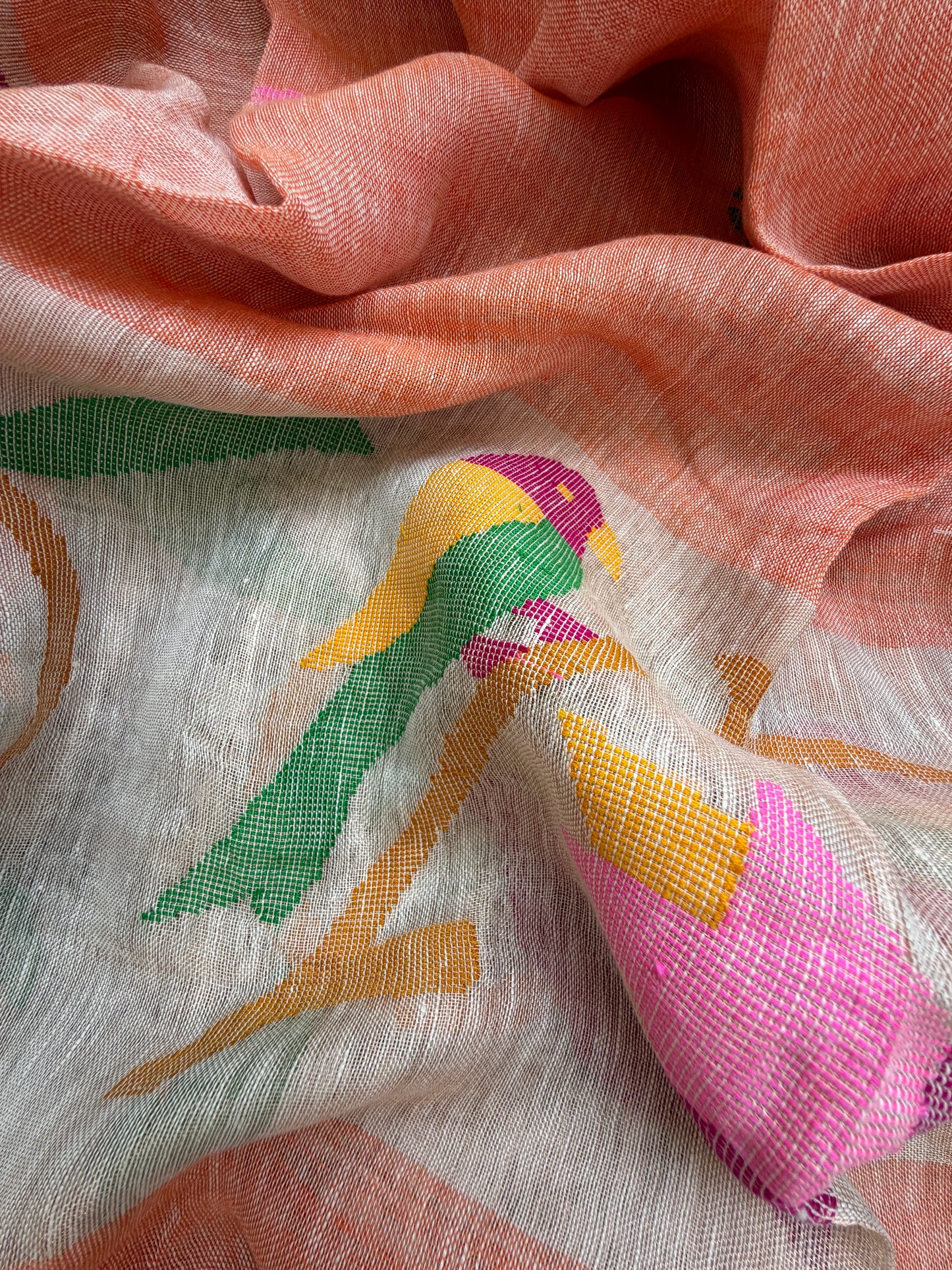 Linen Jaamdani kurta dupatta