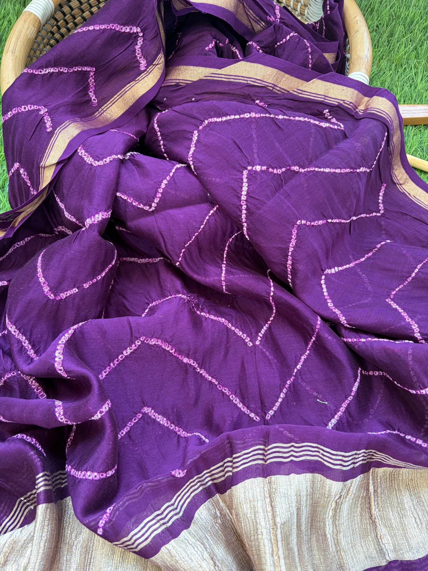 Bandhani Chanderi silk Dupatta