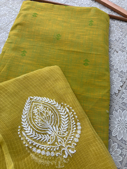 Mangalgiri kurta bottom Kota Doria chikankari dupatta