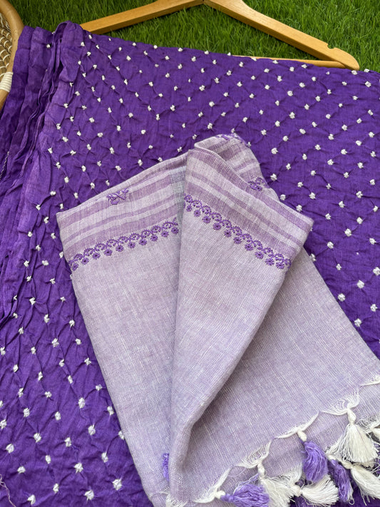 Bandhani kurta chikankari Dupatta
