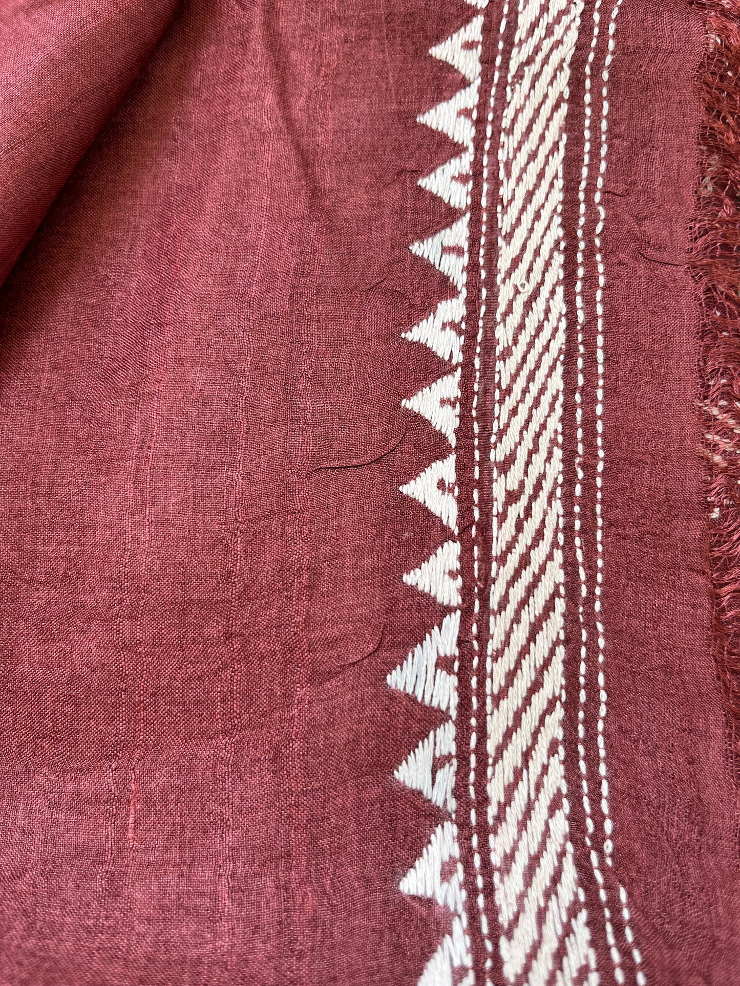 Silk Kantha work kurta fabric