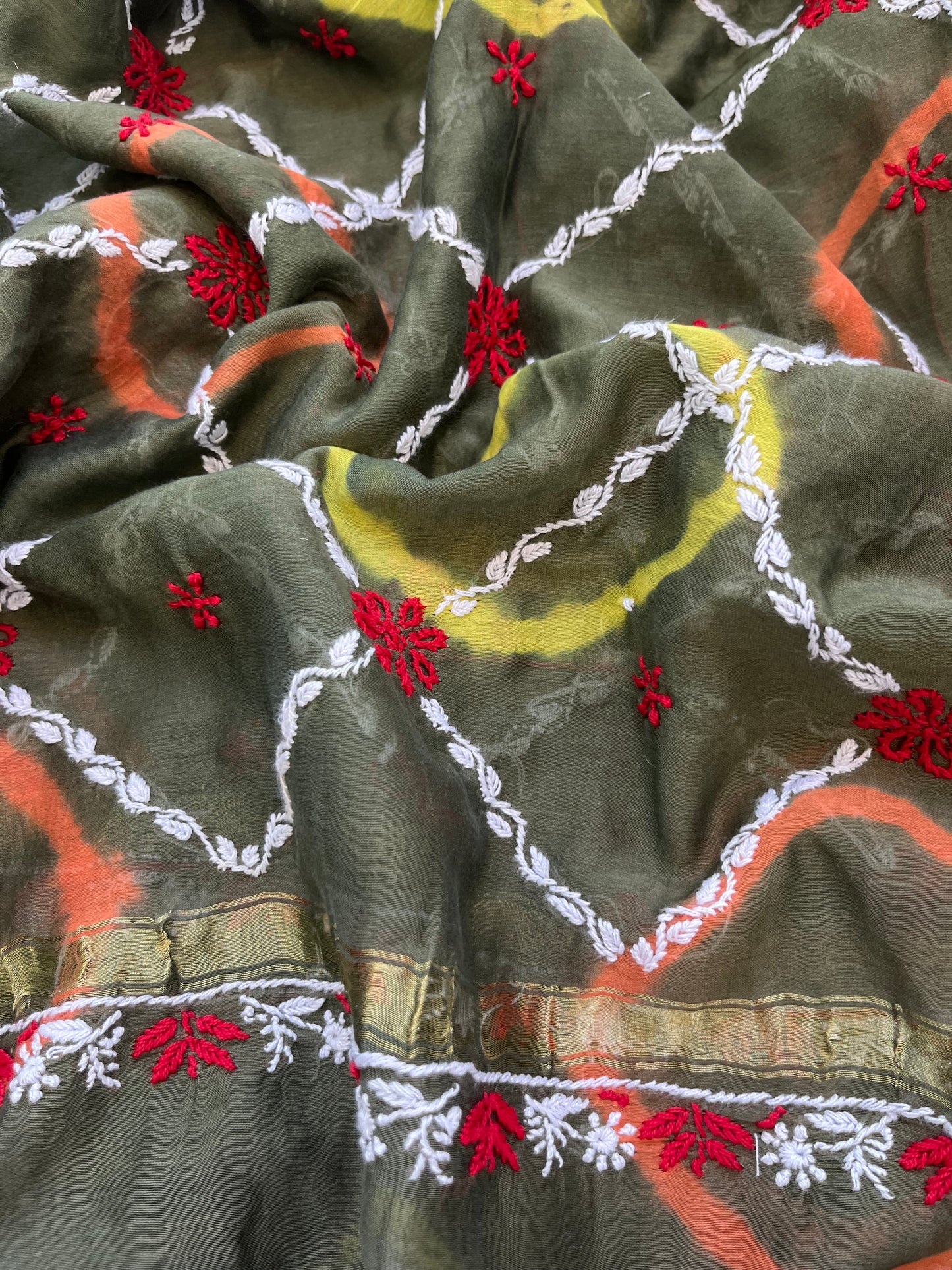 Cotton silk kurta bottom chanderi dupatta