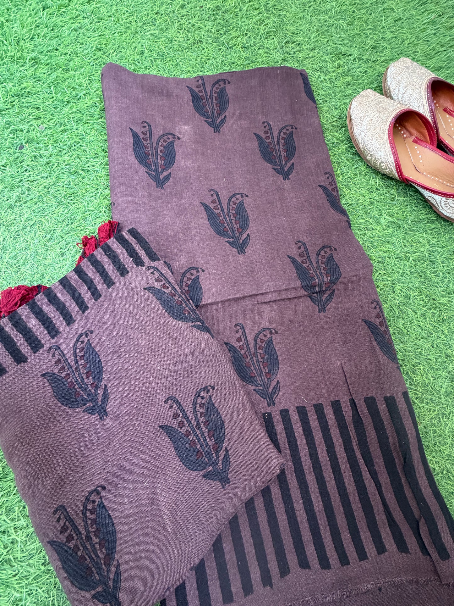 Linen Ajrakh Kurta and dupatta