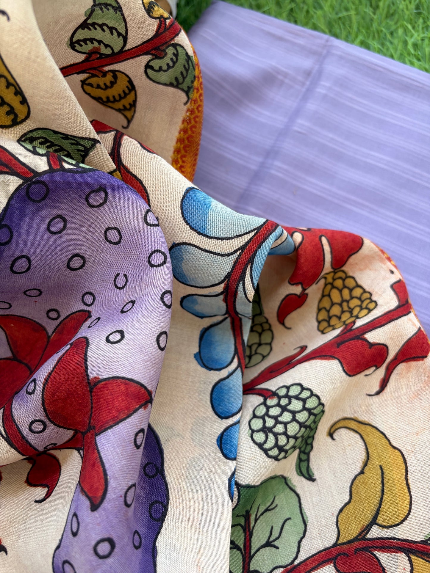Kalamkari Dupatta with cotton kurta Bottom Fabric