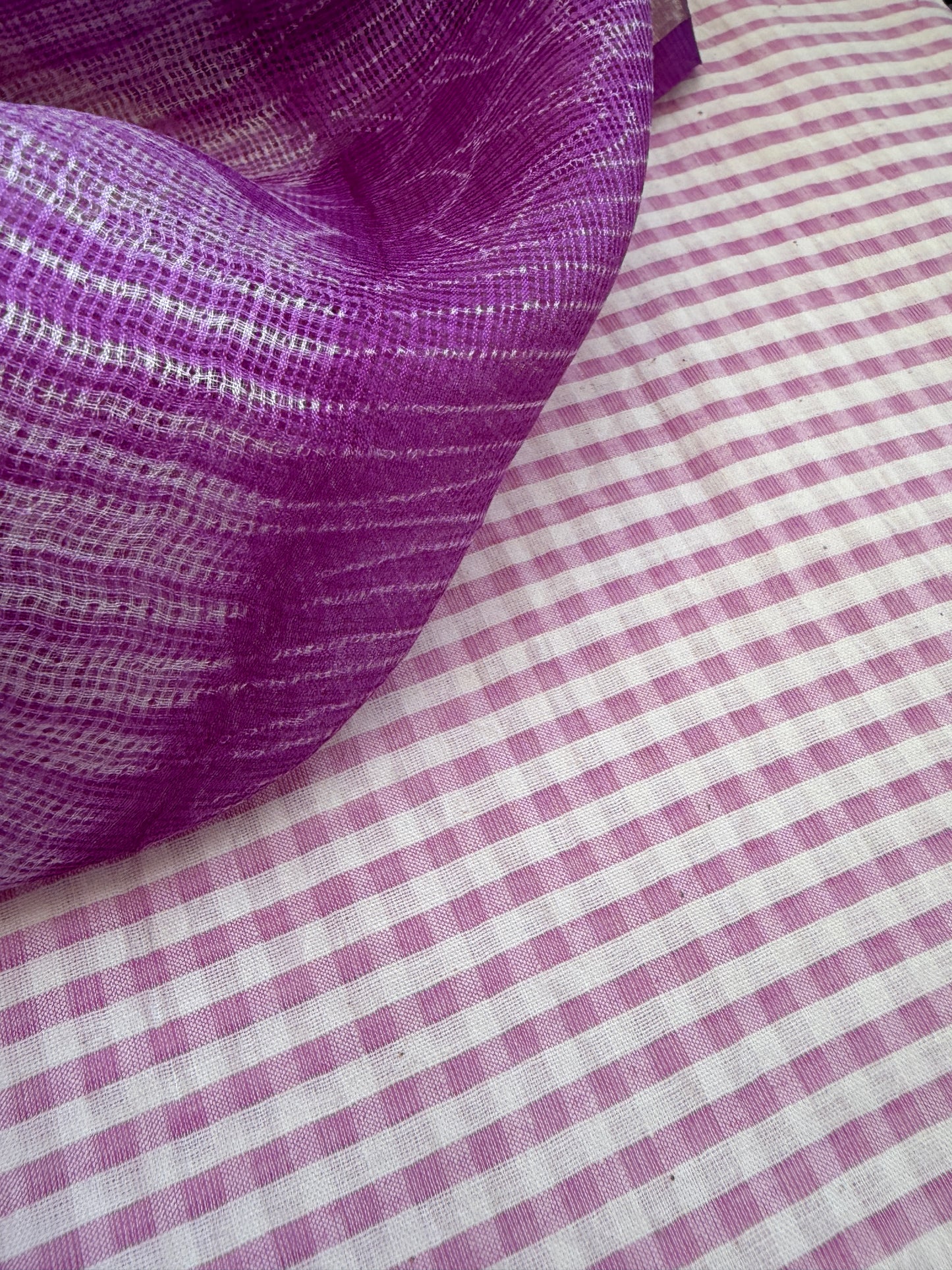 Muslin Khadi check kurta fabric kota silk dupatta