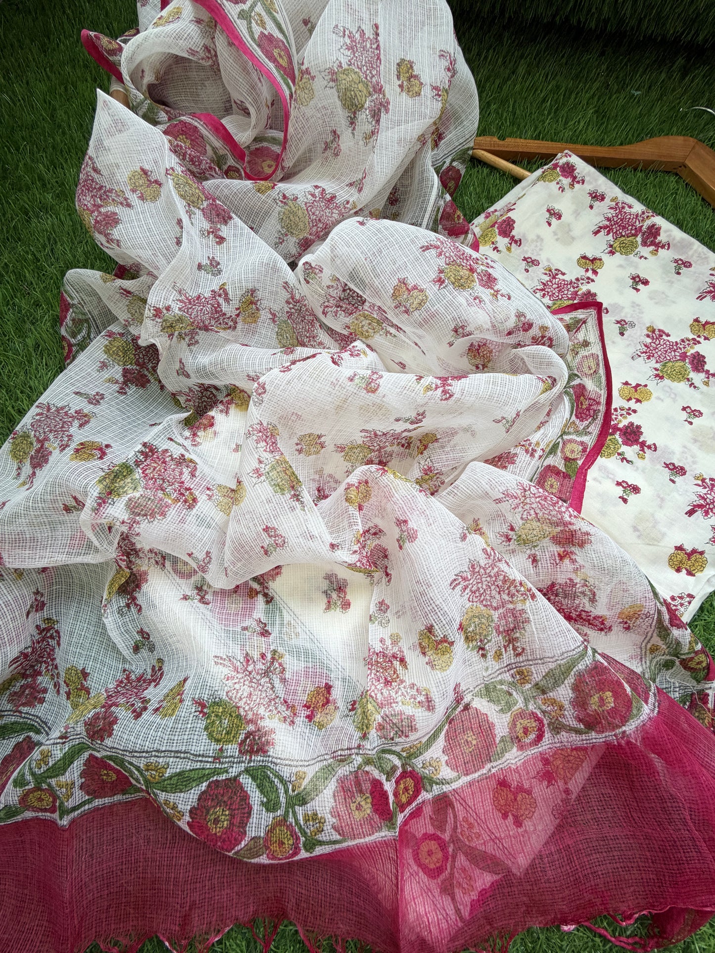 Cotton kurta fabric kota dupatta