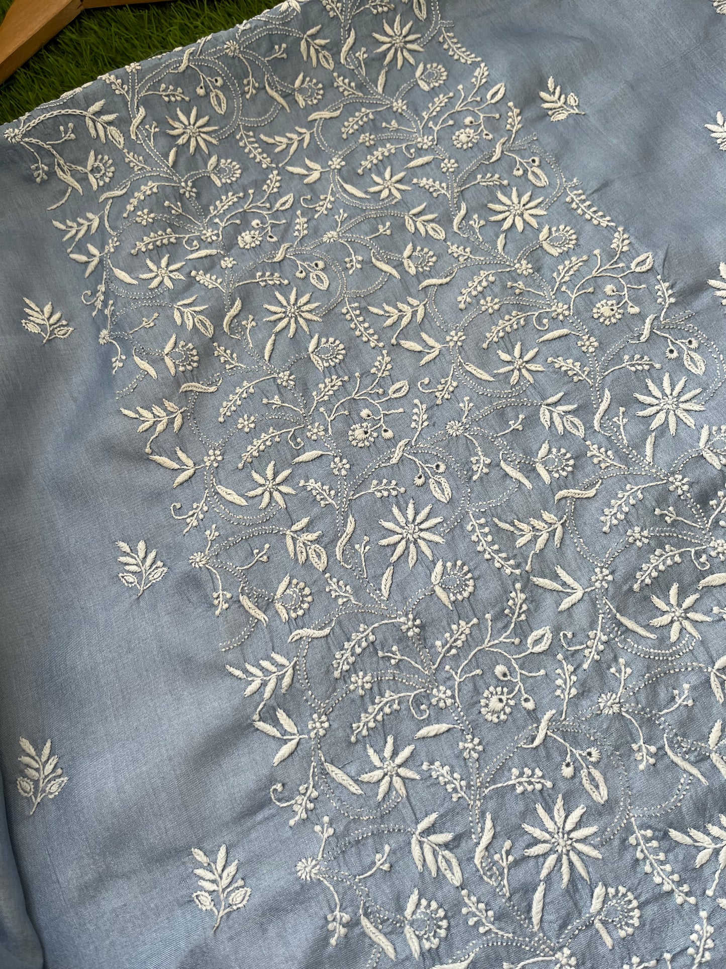 Tussar Silk Chikankari kurta Dupatta