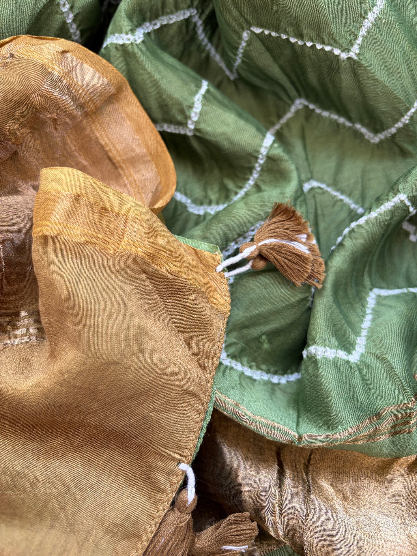 Bandhani Chanderi silk Dupatta