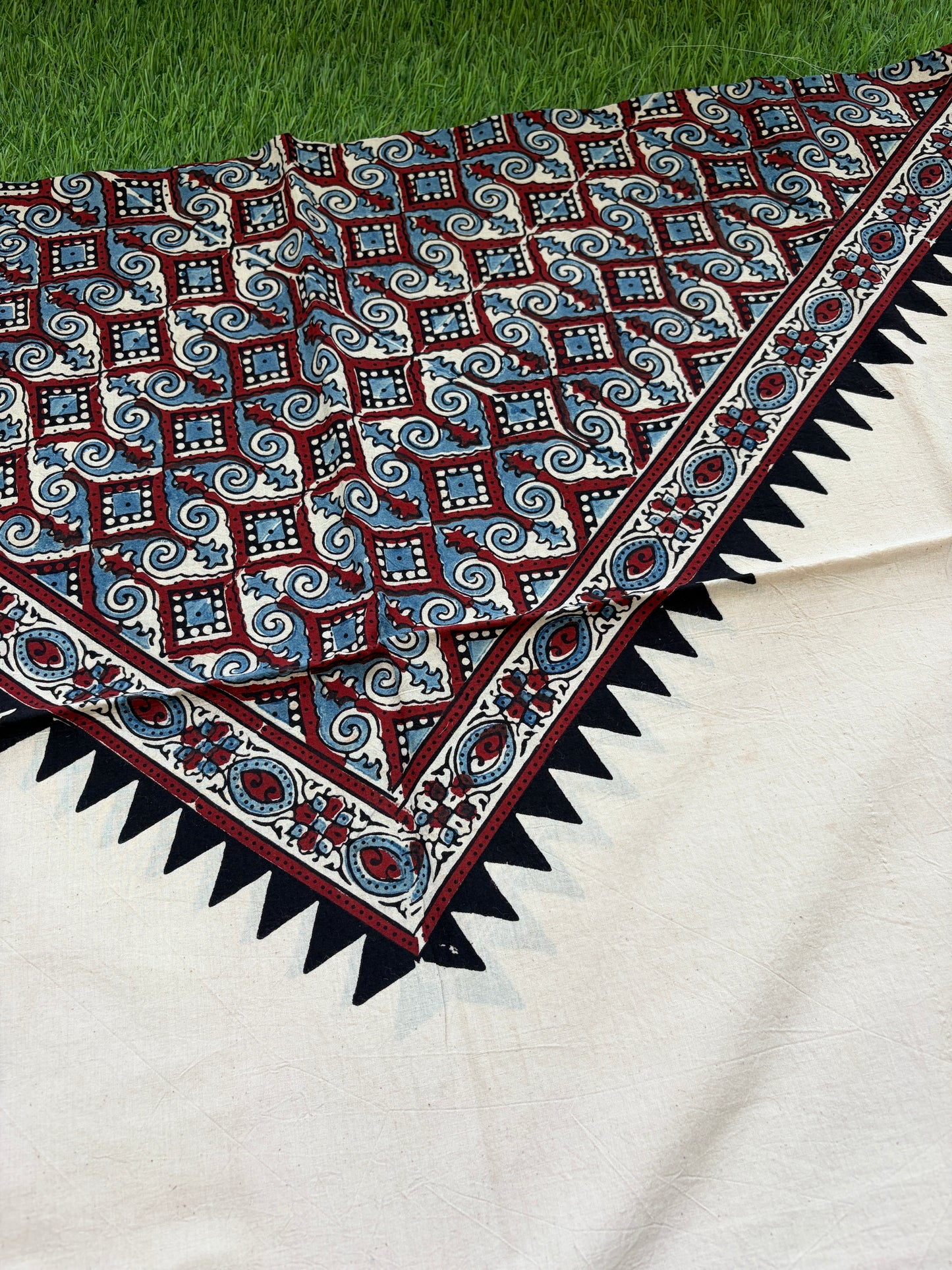 Cotton Ajrakh patterned fabric