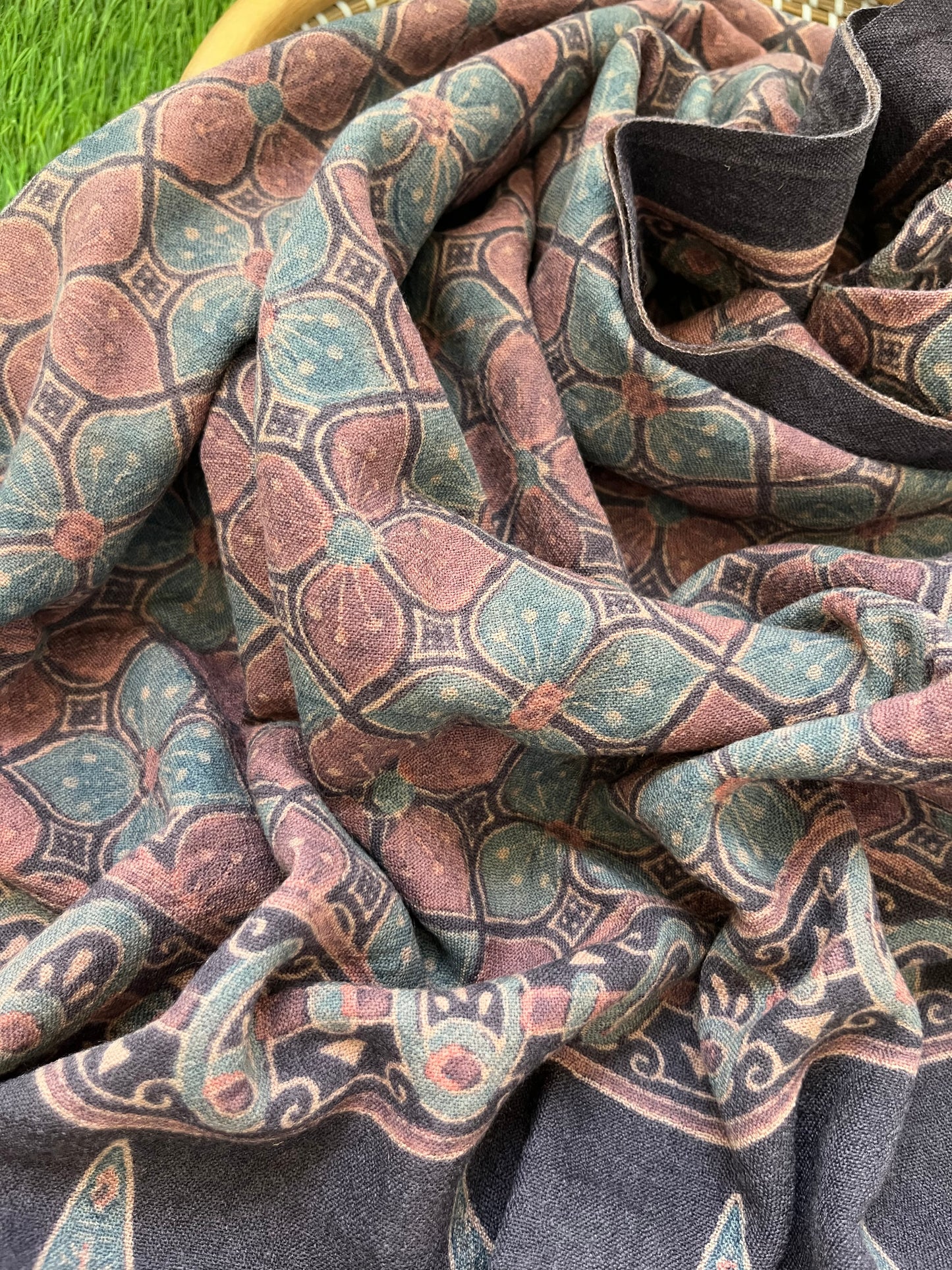 Handwoven ajrakh shawl