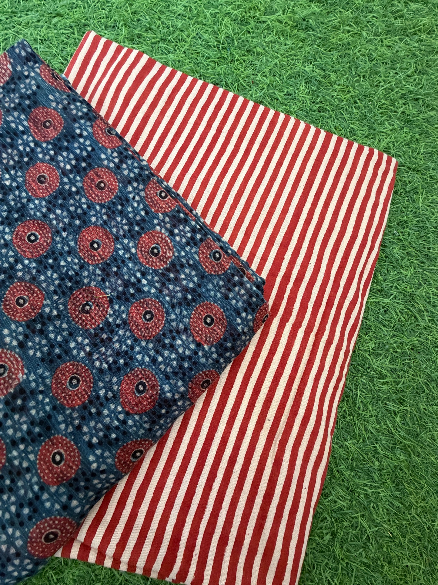 Chanderi ajrakh kurta striped Bottom