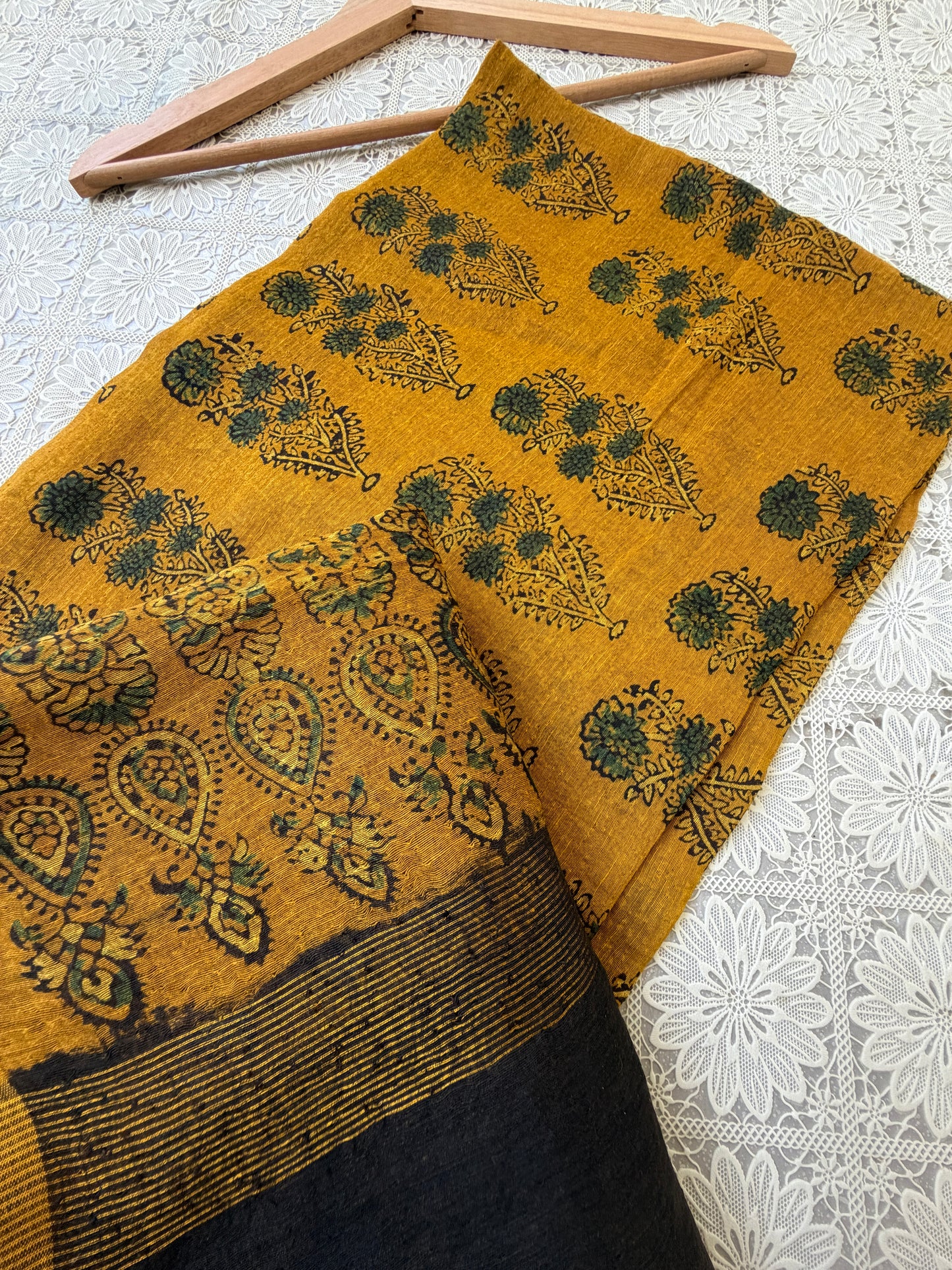 Linen Ajrakh Kurta and dupatta