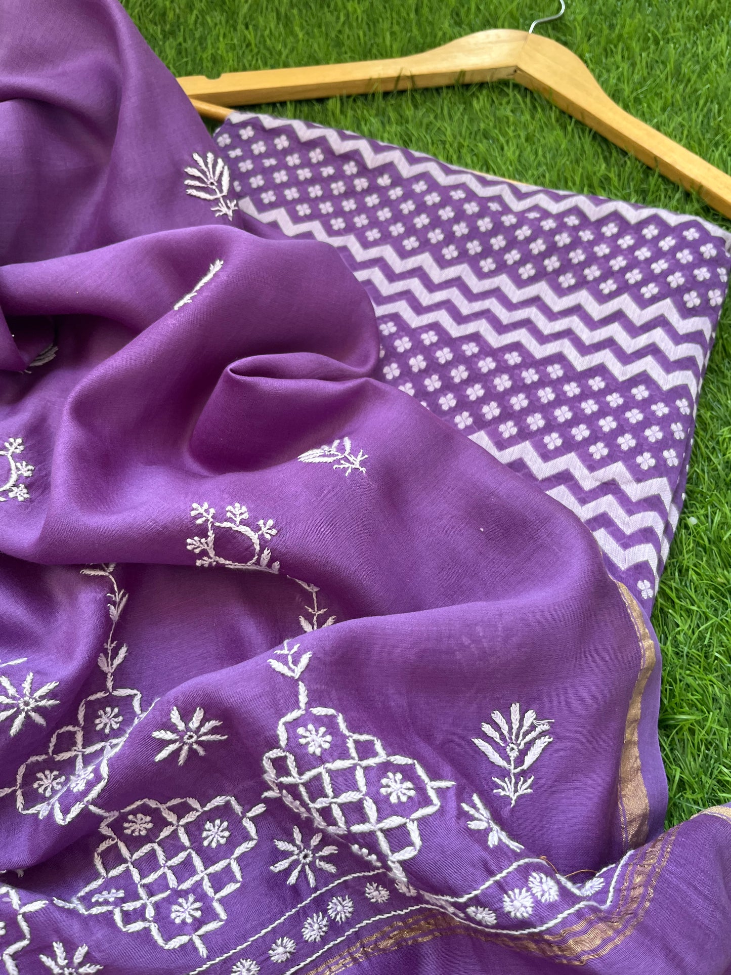 Jaamdani kurta chikankari dupatta