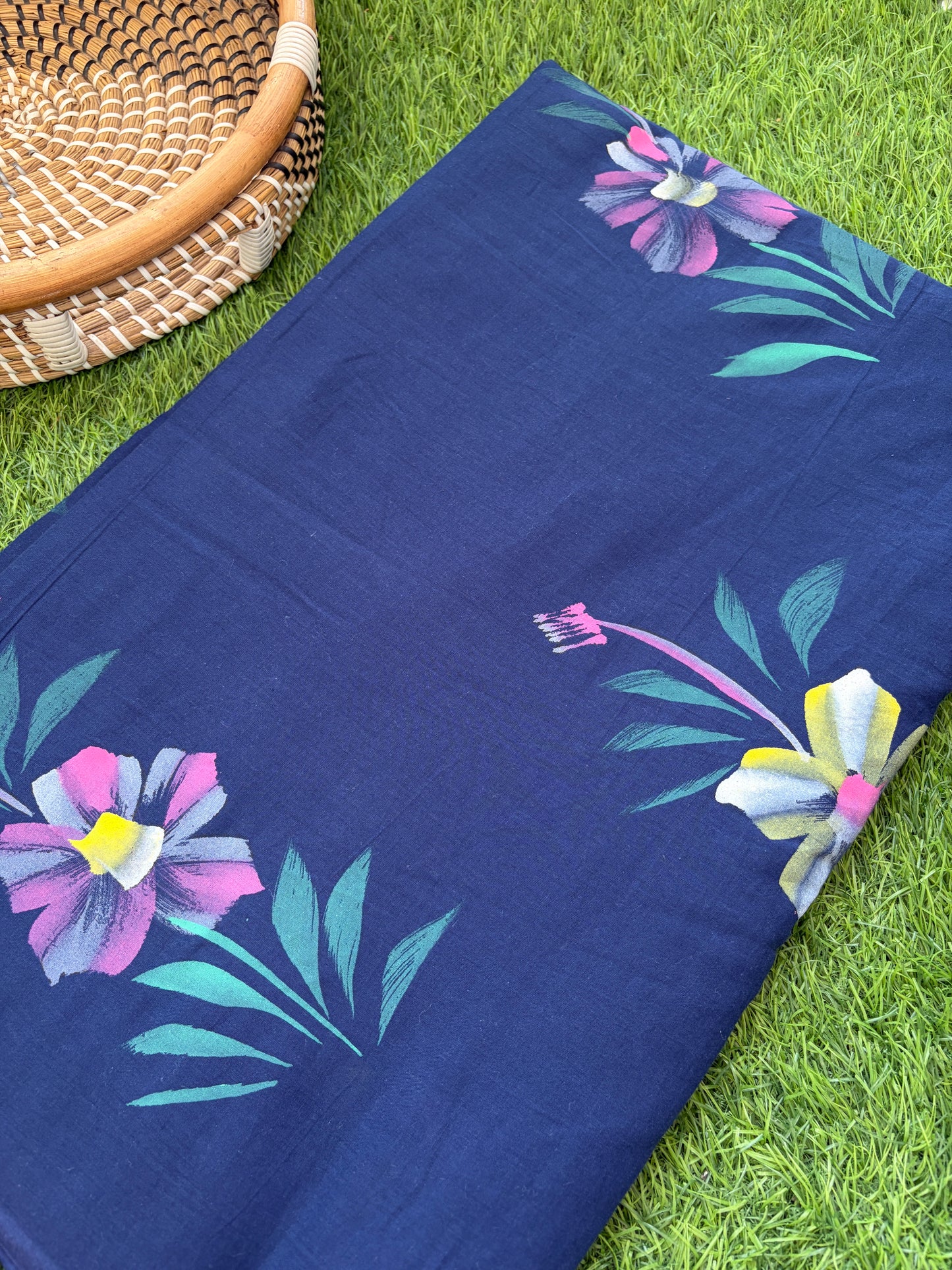 Hand painted fabric- Cotton florals