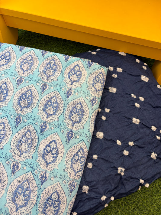 Cotton bandhani and print set