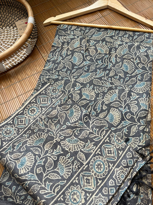 Tussar silk Ajrakh Kurta and dupatta