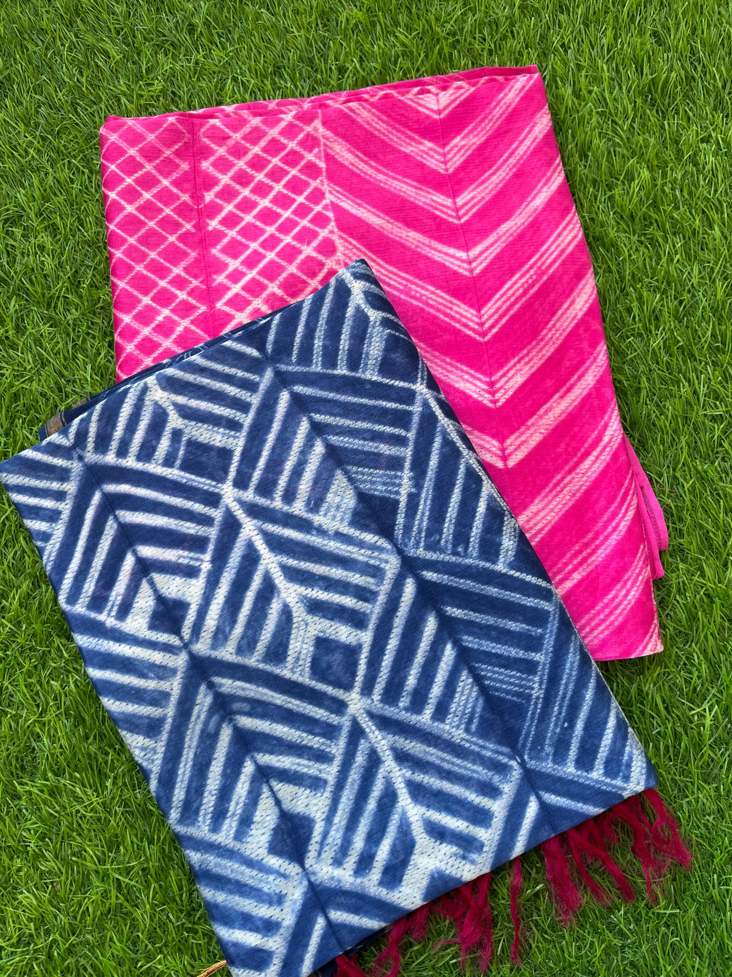 Shibori chanderi kurta dupatta